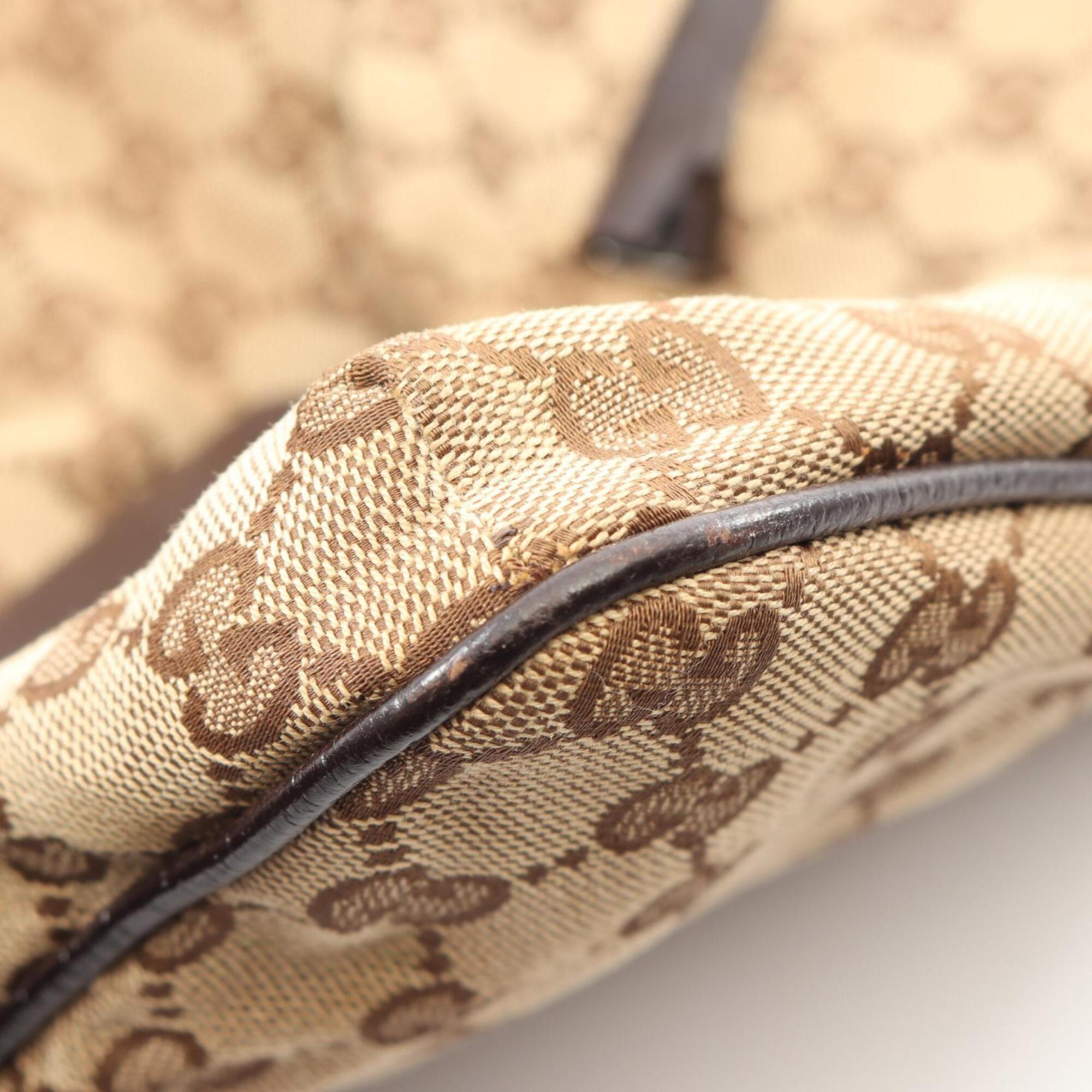 Gucci Beige Brown Multi-Color Canvas Leather Handbag Shoulder Bag (Pre-Owned)