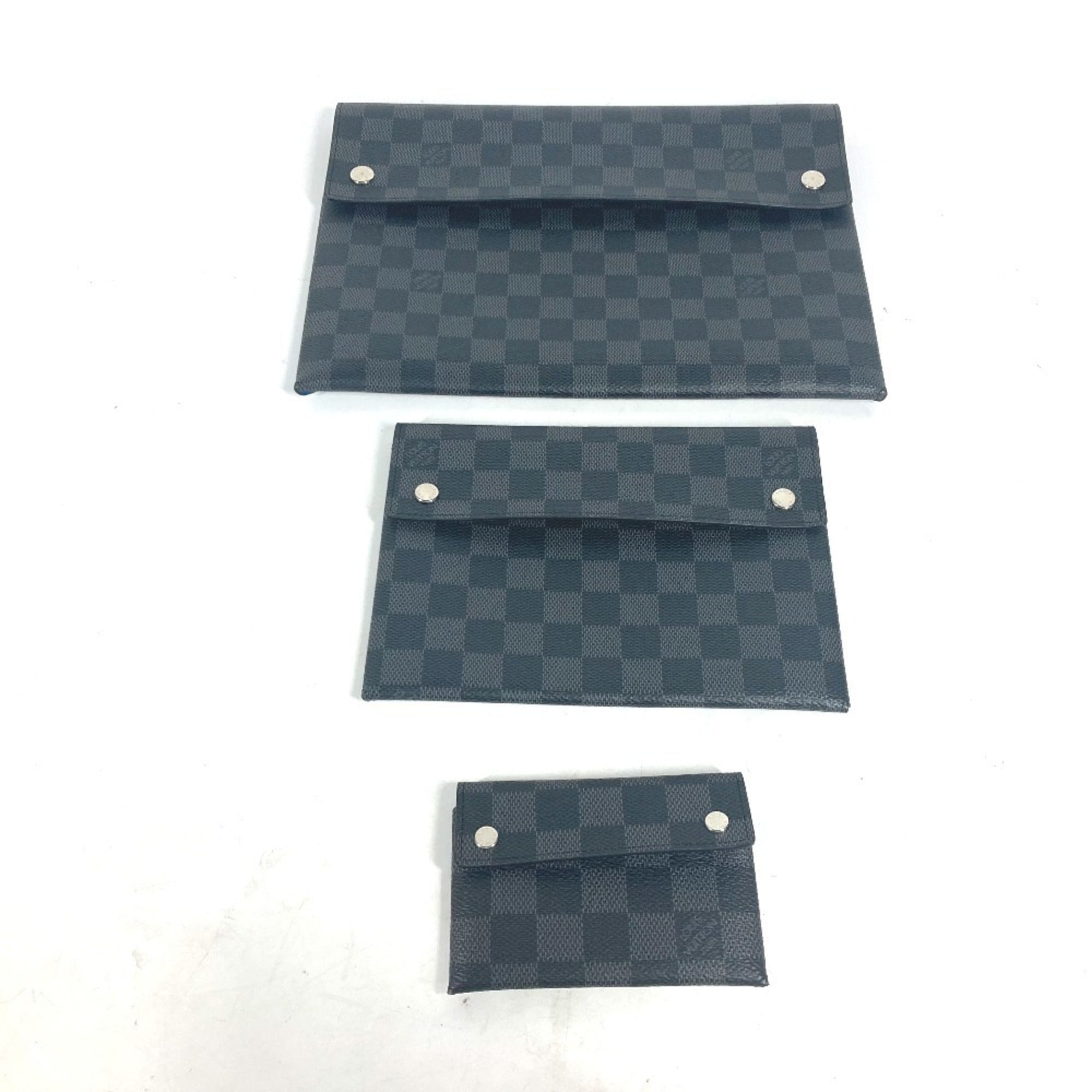 Louis Vuitton Black Damier Graphite Clutch Bag Pouch (Pre-Owned)