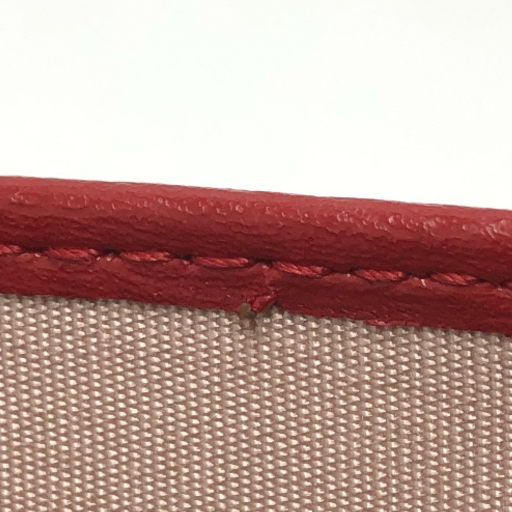 Salvatore Ferragamo Beige Gold Red Color Leather Wallet (Bi-Fold) (Pre-Owned)