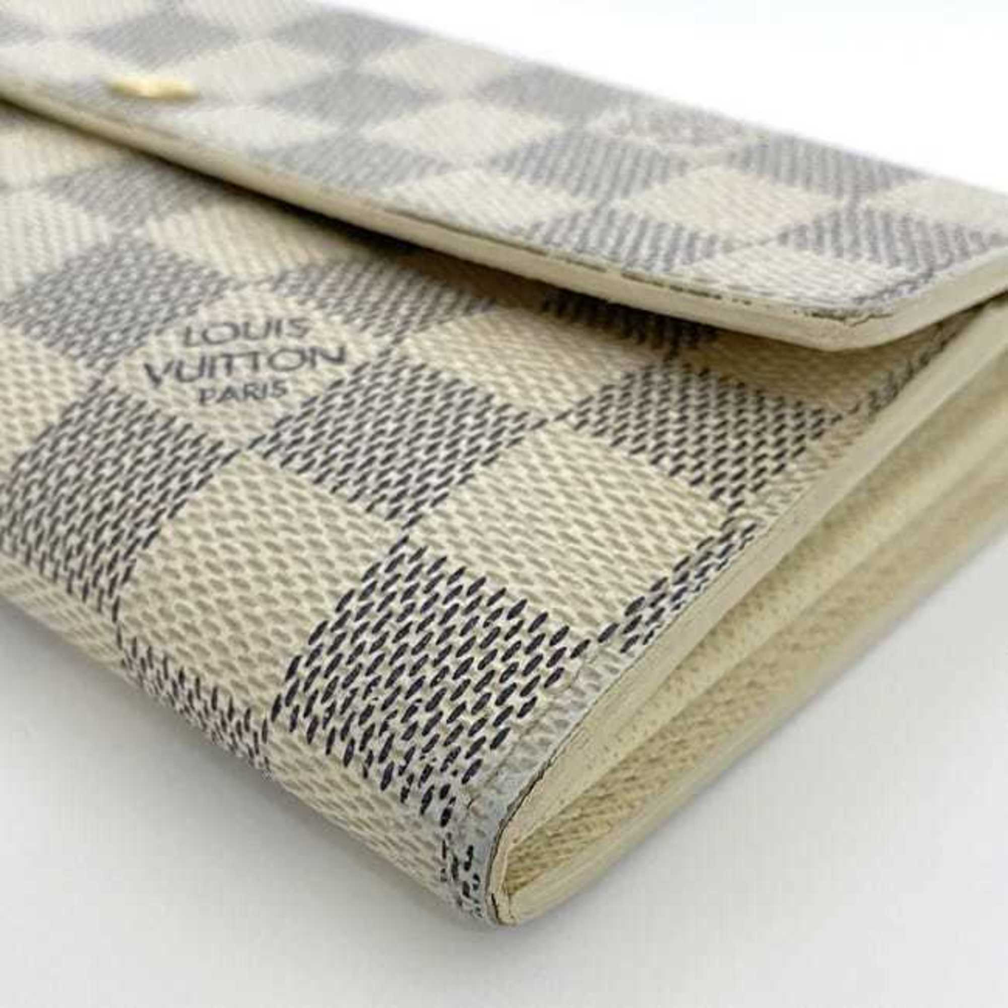Louis Vuitton Damier Azur Gray White Damier Canvas Long Wallet (Bi-Fold) (Pre-Owned)