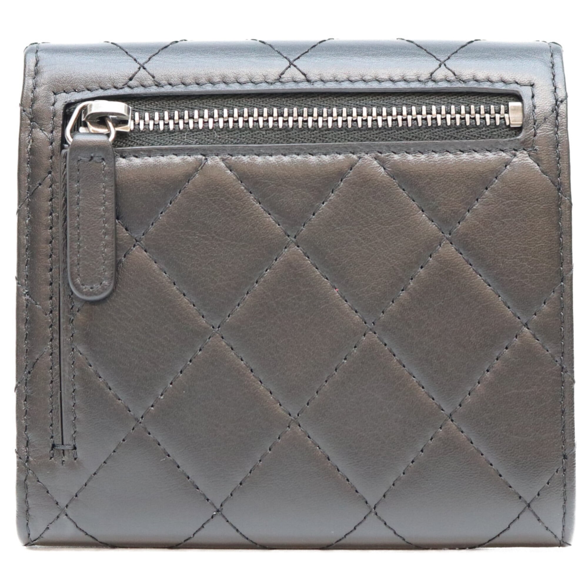 Chanel Black Leather Wallet (Tri-Fold) (Pre-Owned)