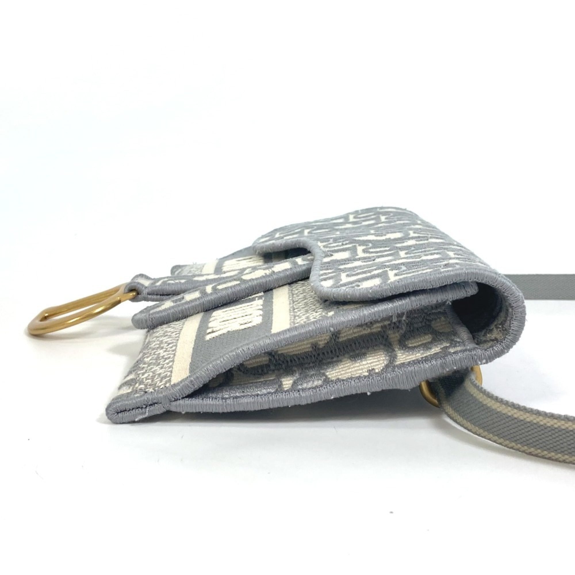 Christian Dior Gray Jacquard Pouch Shoulder Bag (Pre-Owned)