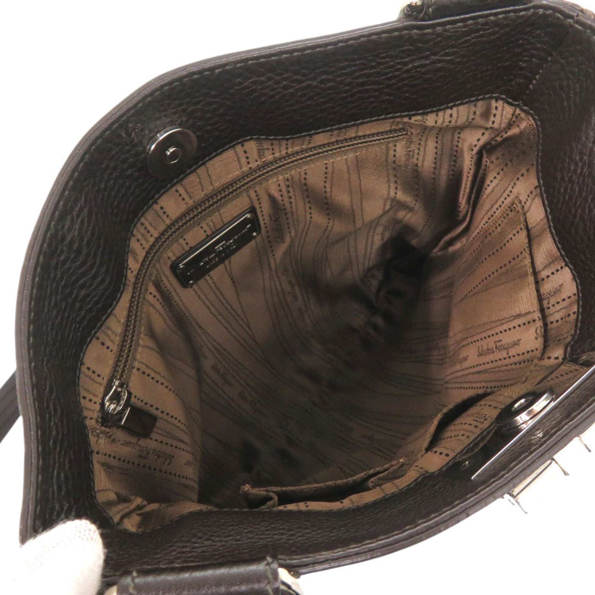 Salvatore Ferragamo Brown Leather Shoulder Bag (Pre-Owned)