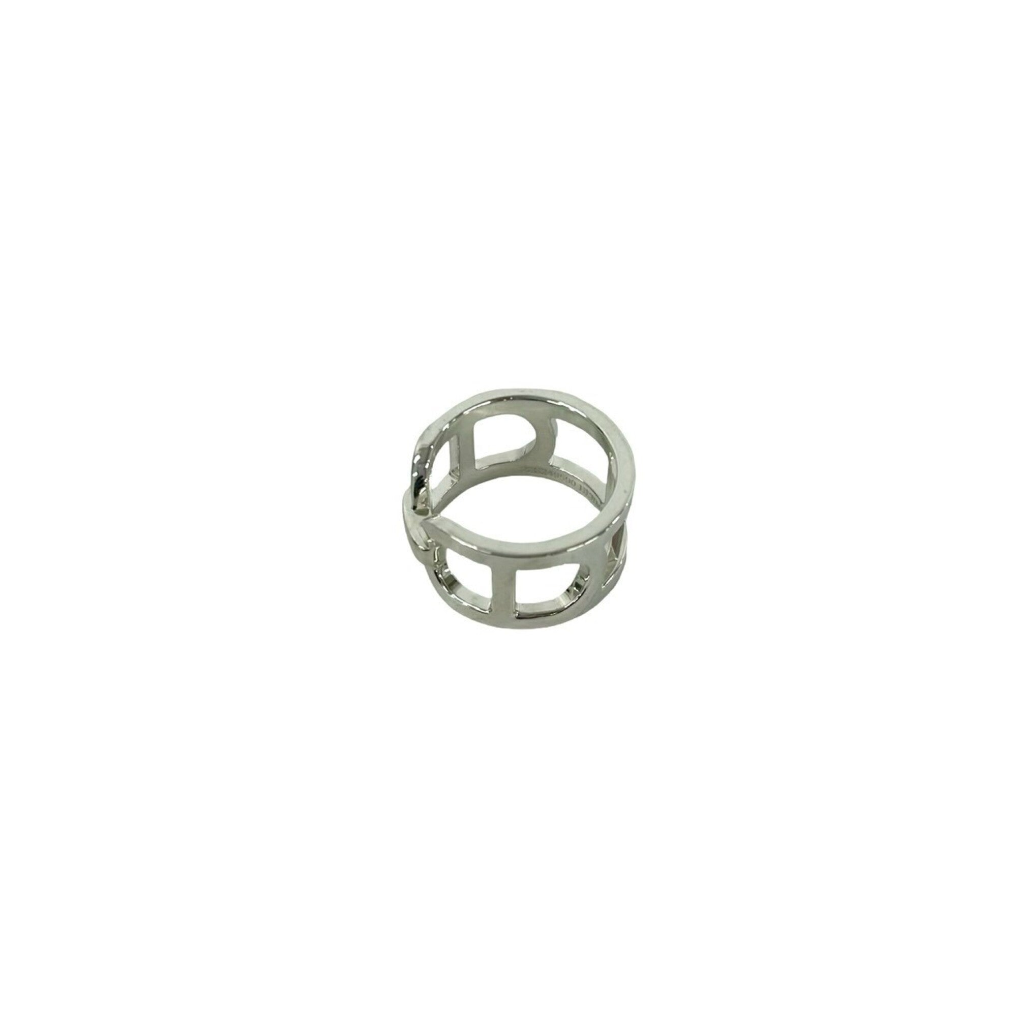 Hermes Silver Silver 925 Band Ring (Pre-Owned)