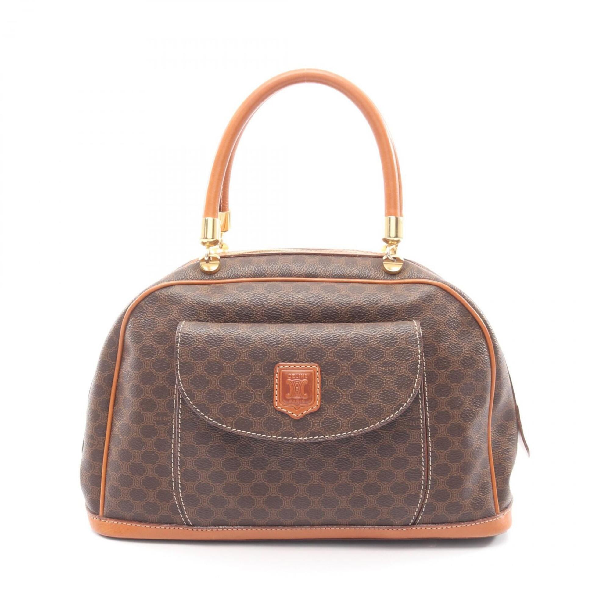 Celine Brown Coated Canvas Leather Handbag (Pre-Owned)