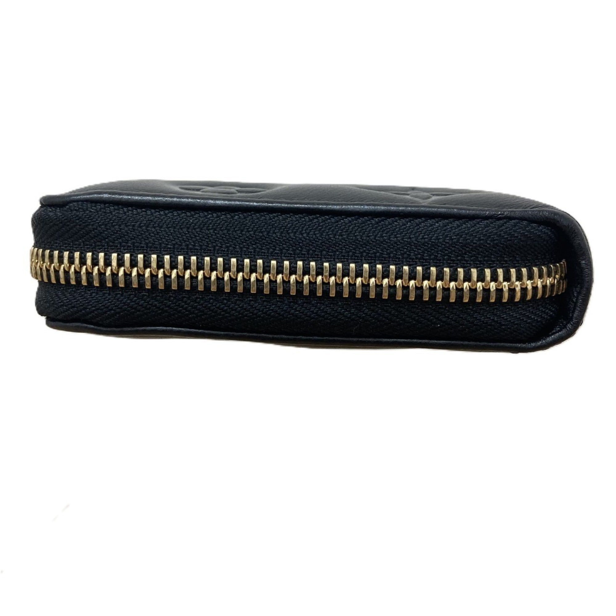 Louis Vuitton Black Noir Leather Long Wallet (Bi-Fold) (Pre-Owned)