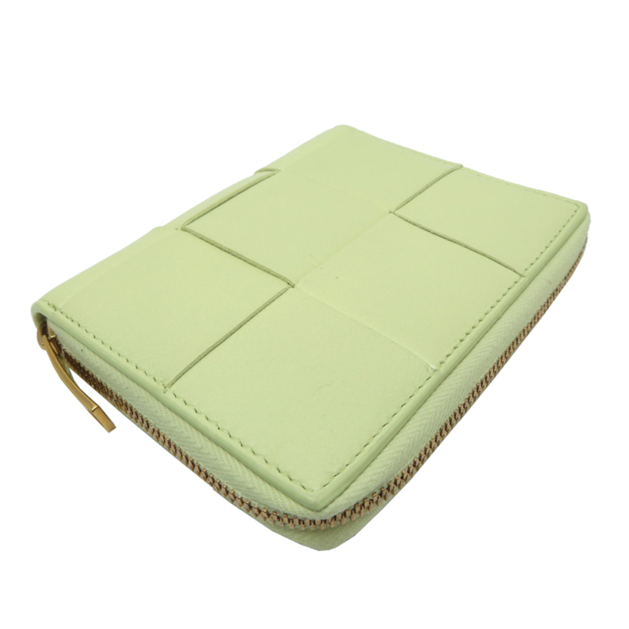 Bottega Veneta Green Yellow Leather Wallet (Bi-Fold) (Pre-Owned)