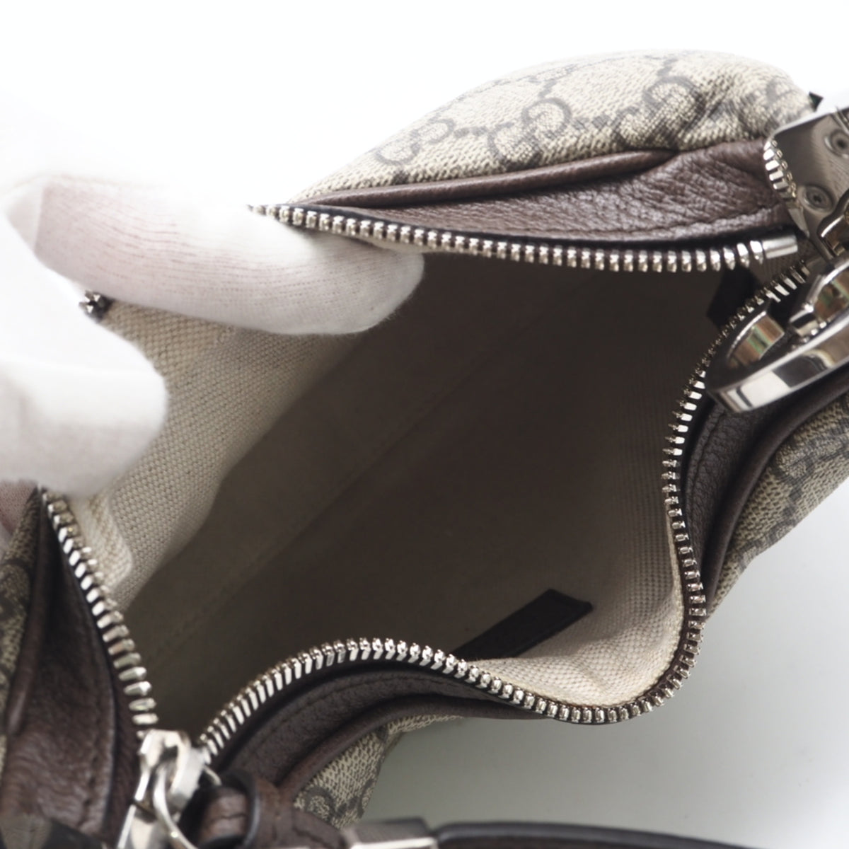Gucci Beige Brown Coated Canvas Leather Handbag Shoulder Bag (Pre-Owned)