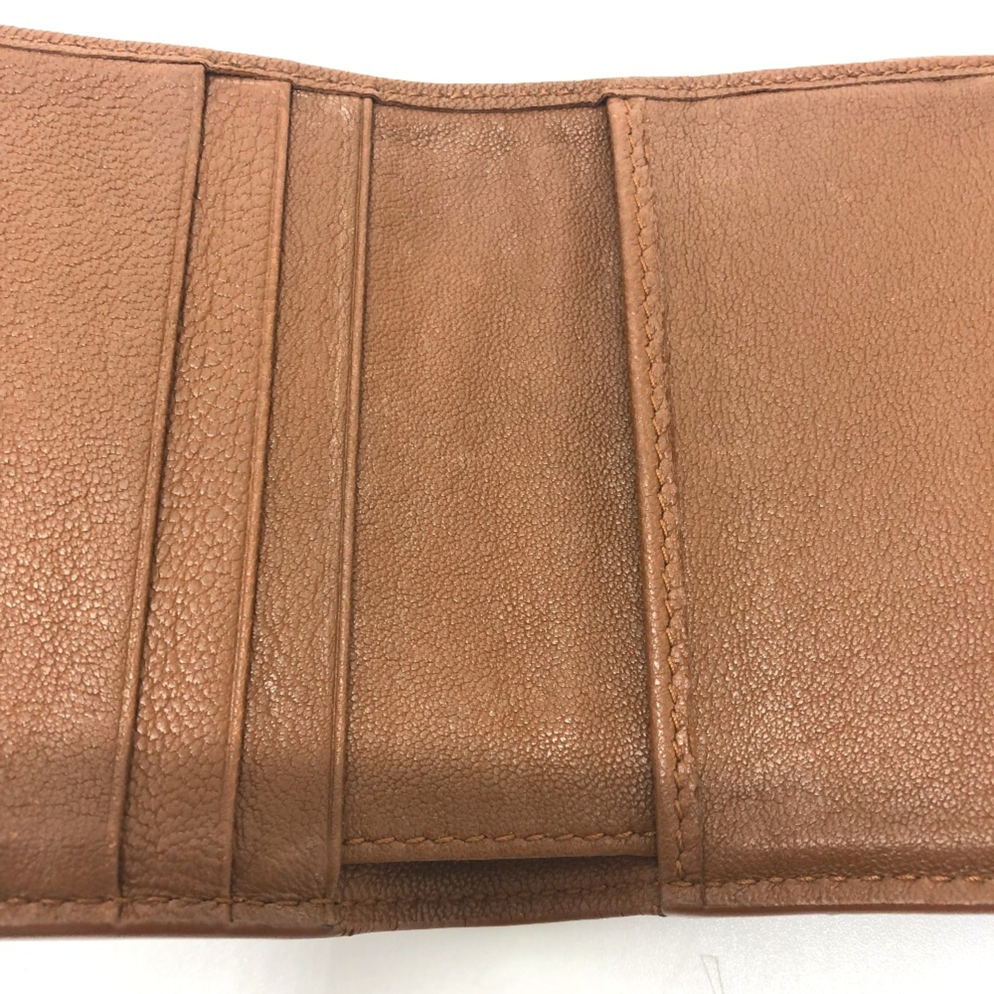 Bottega Veneta Brown Leather Wallet (Tri-Fold) (Pre-Owned)