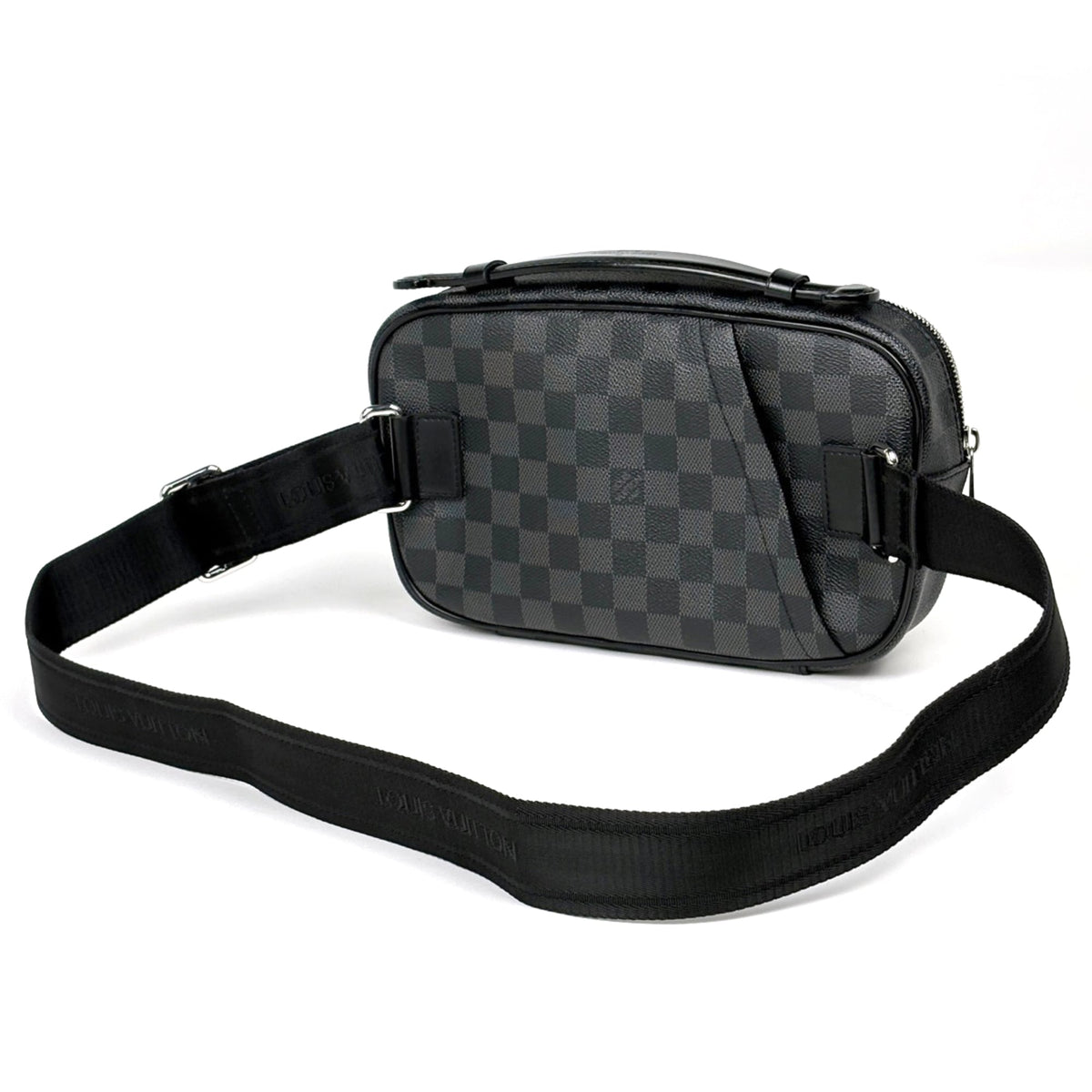 Louis Vuitton Black Noir Damier Graphite Fanny Pack Handbag Sling Bag (Pre-Owned)