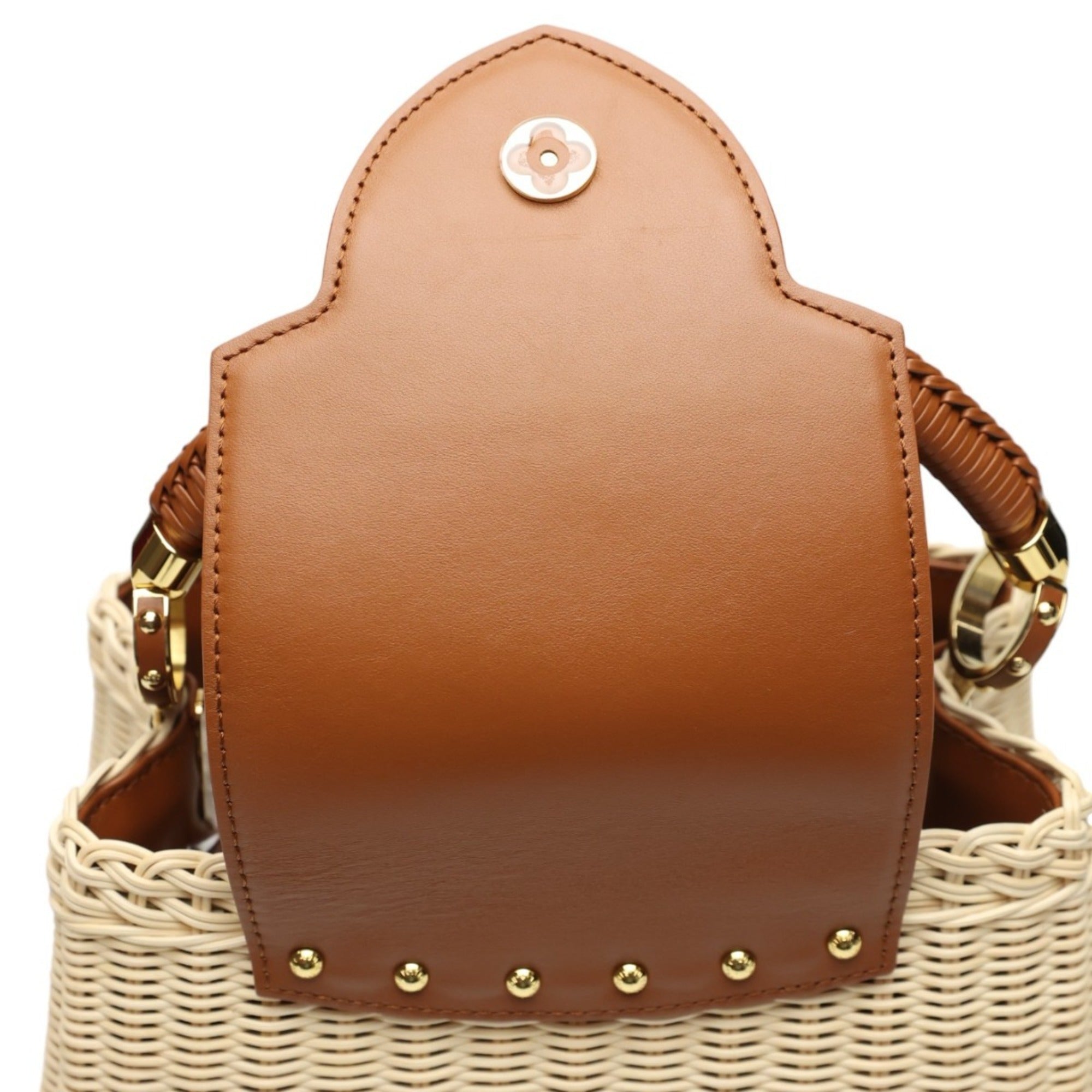 Louis Vuitton Beige Brown Leather Shoulder Bag (Pre-Owned)