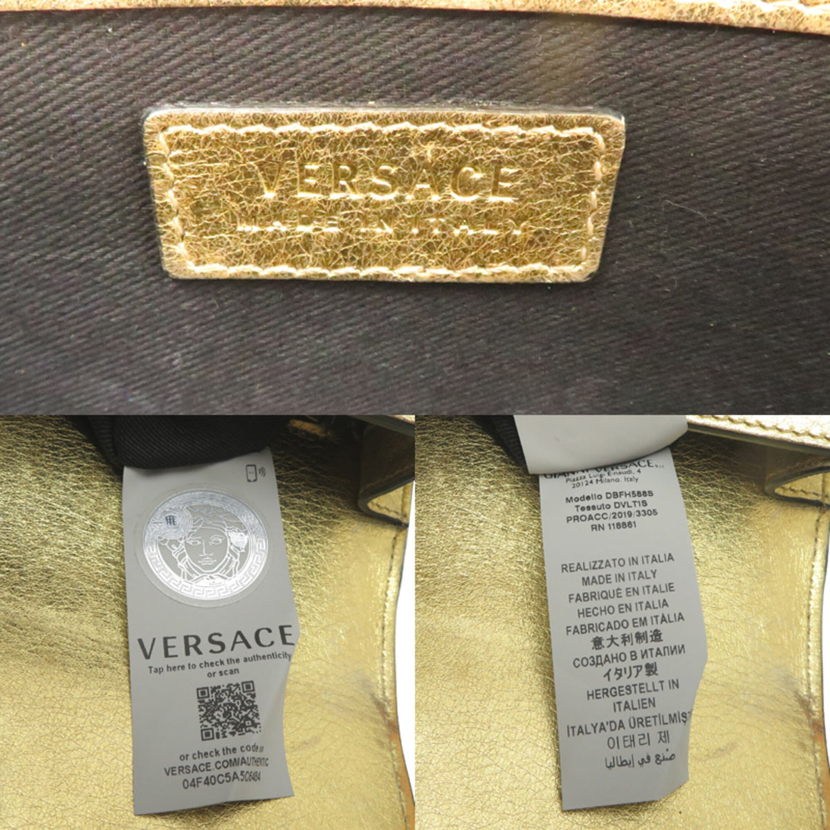 Versace Gold Leather Shoulder Bag (Pre-Owned)
