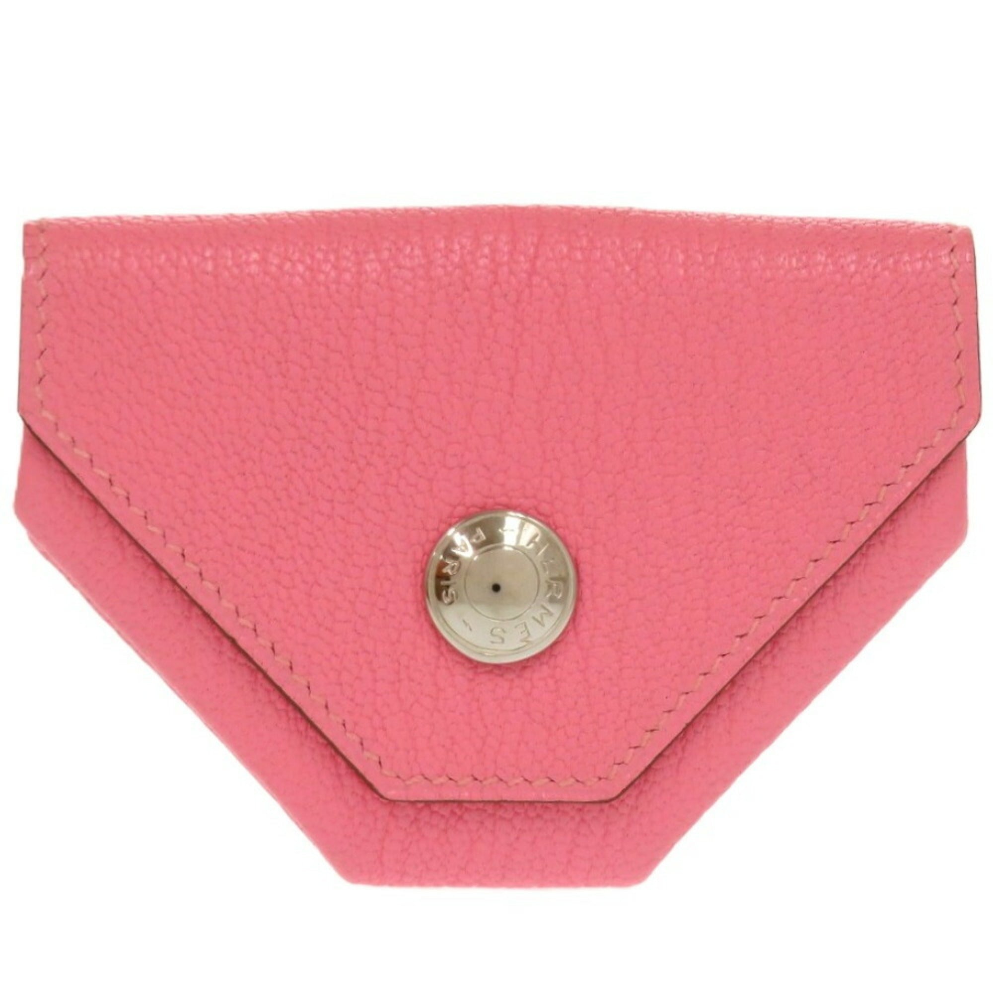 Hermes Pink Chevre Leather Coin Purse/Coin Case (Pre-Owned)
