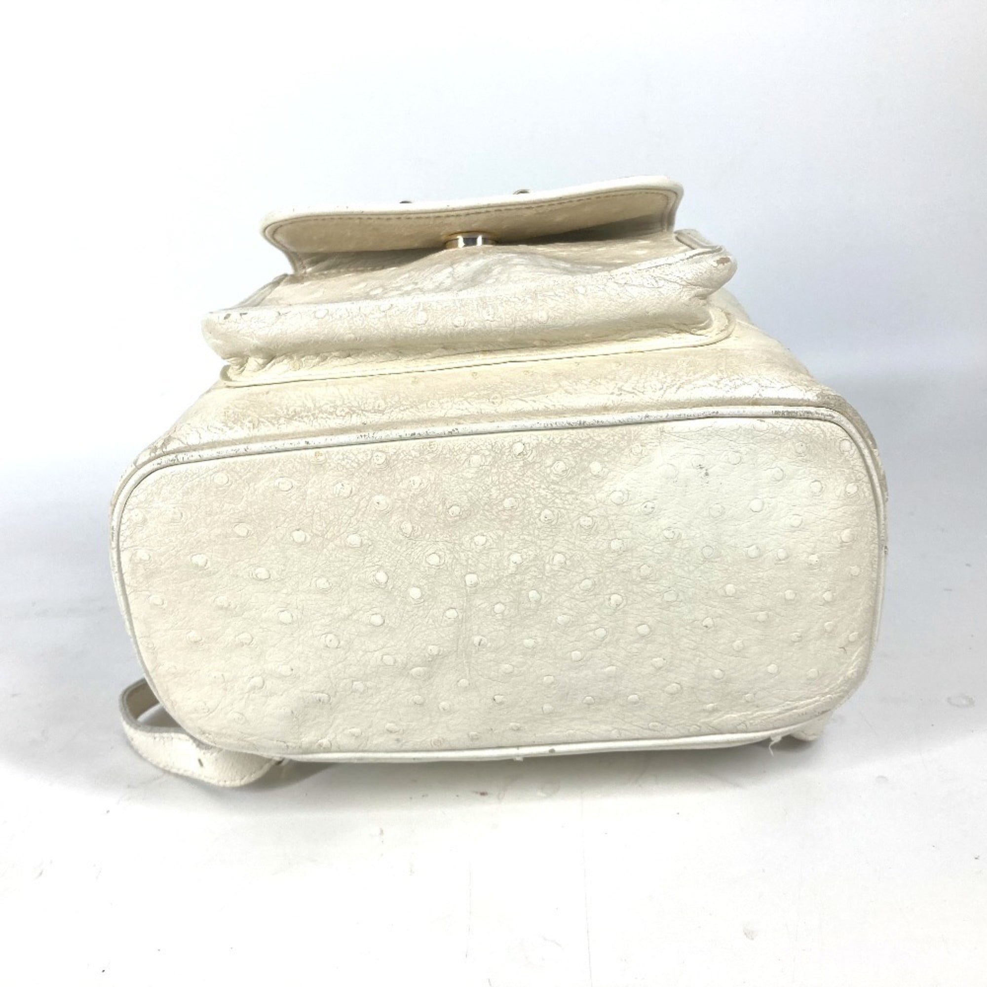 Versace Gold Ivory Leather Backpack (Pre-Owned)