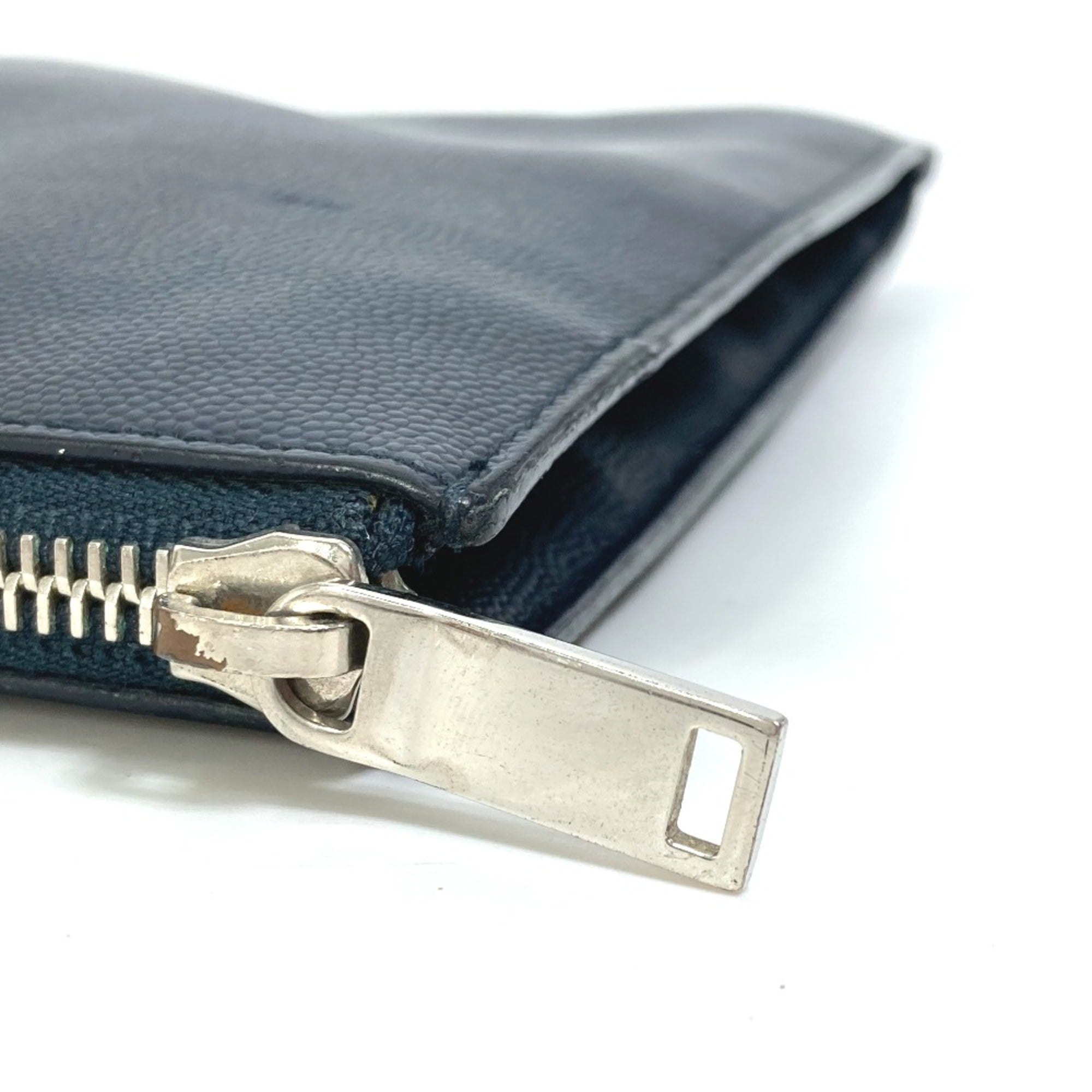 Saint Laurent Navy Leather Clutch Bag (Pre-Owned)