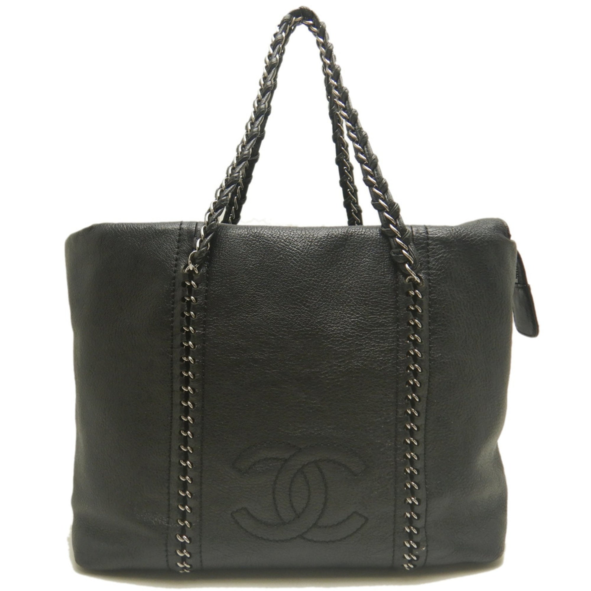 Chanel Black Leather Tote Bag (Pre-Owned)