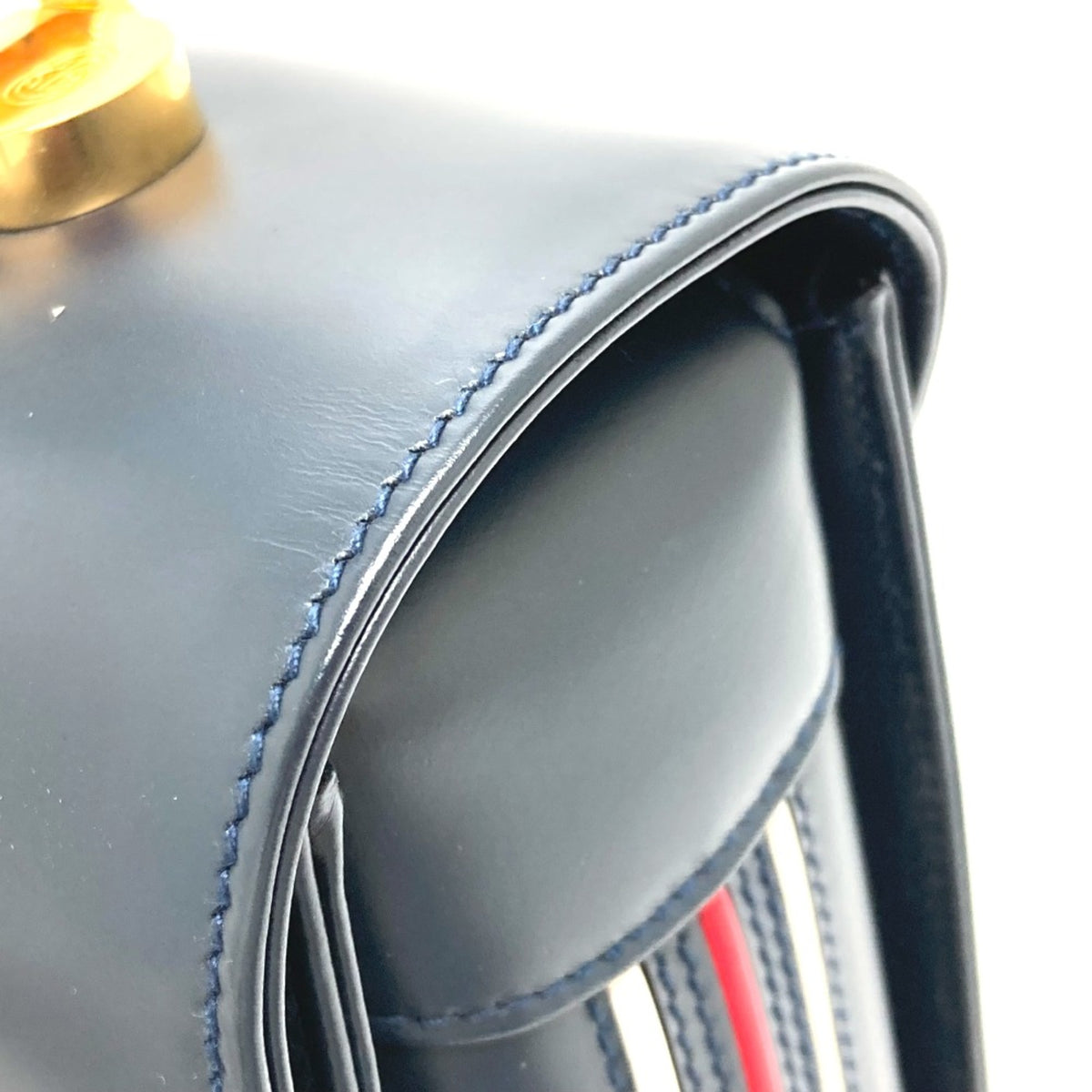 Gucci Navy Leather Handbag (Pre-Owned)