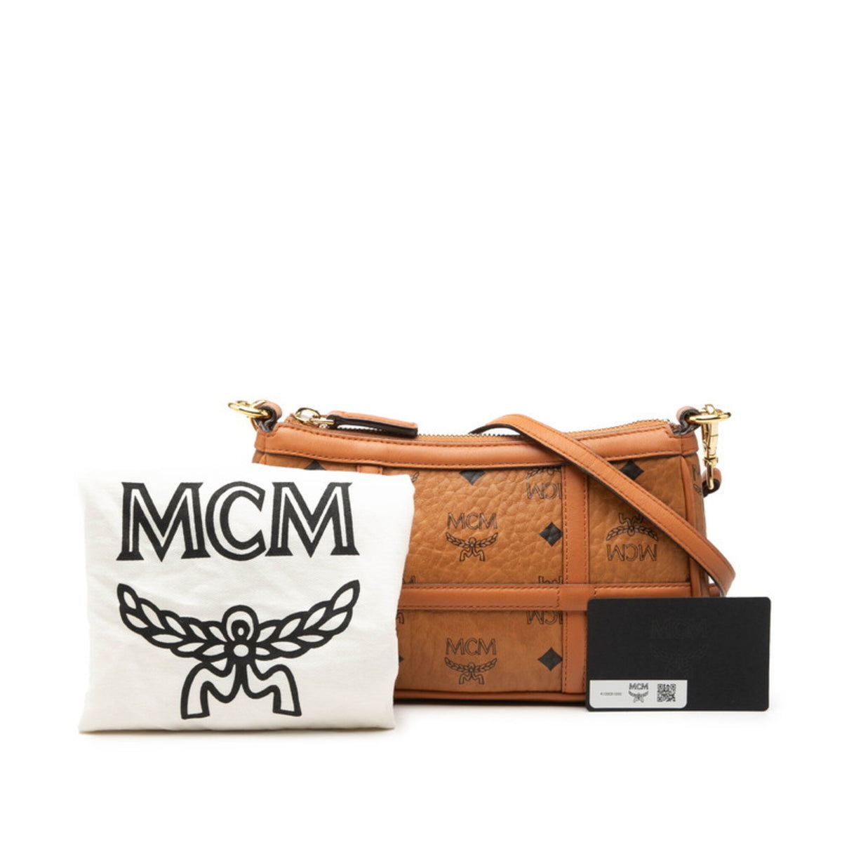 Mcm Visetos Brown Pvc Leather Shoulder Bag (Pre-Owned)