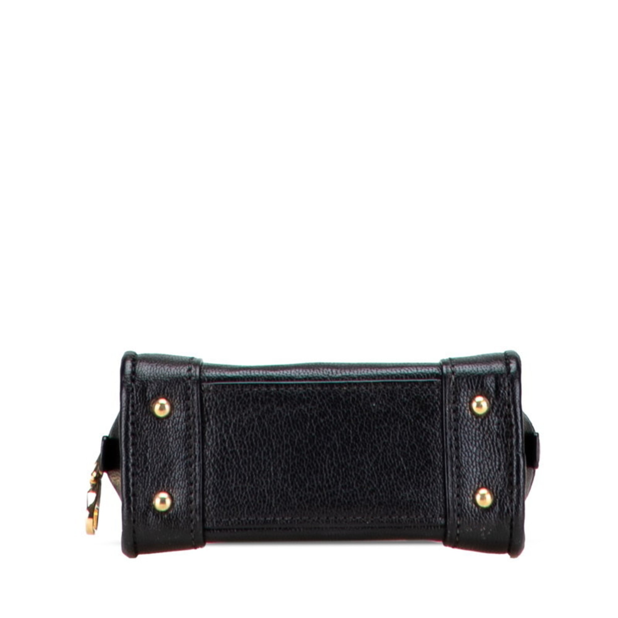 Loewe Amazona Black Leather Handbag Shoulder Bag (Pre-Owned)