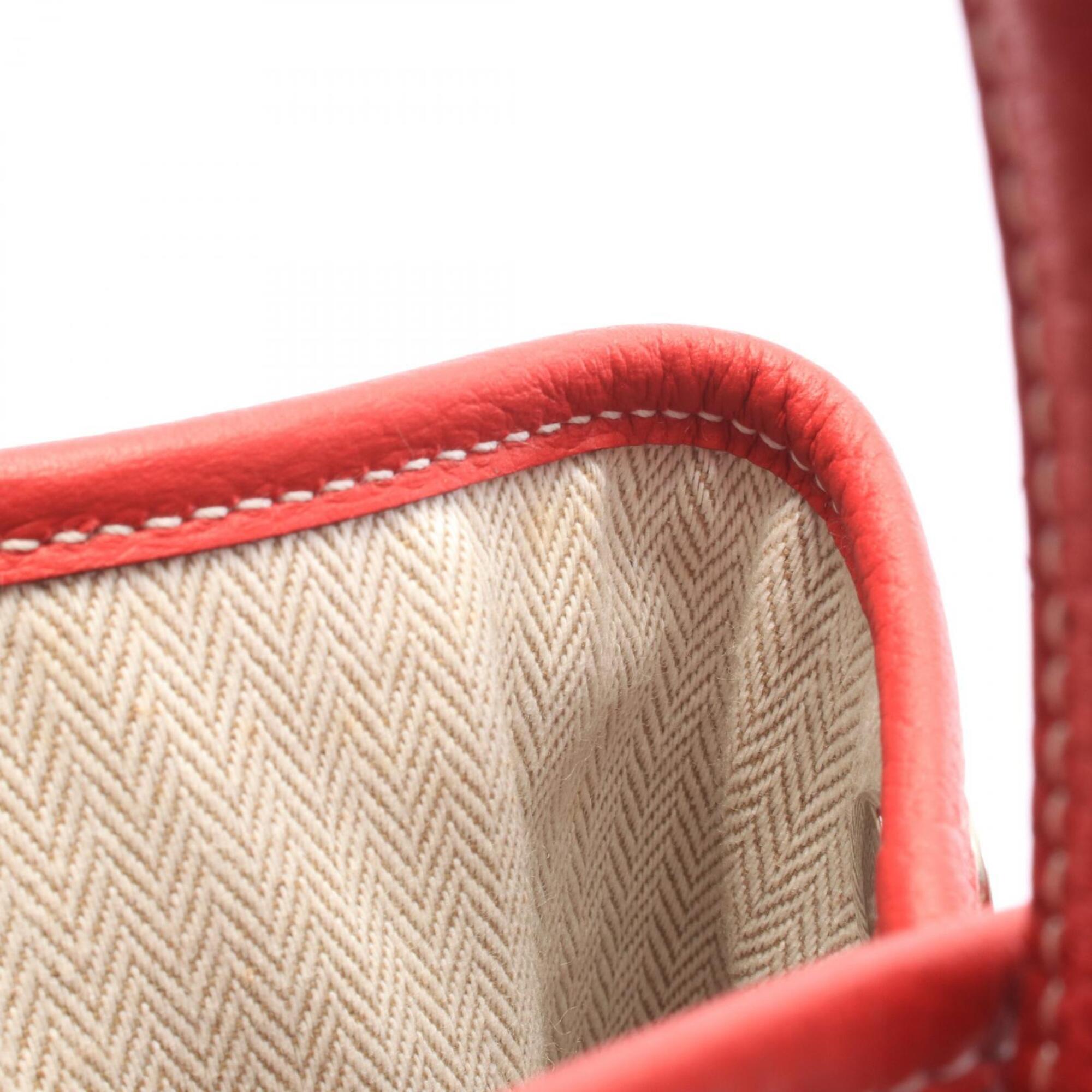 Hermes Red Color Rouge Casaque Country Leather Handbag Tote Bag (Pre-Owned)