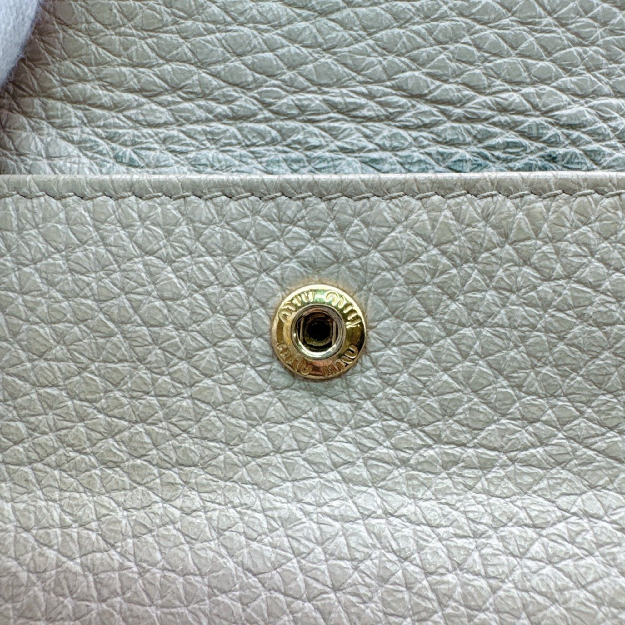 Miu Miu Beige Pink Leather Wallet (Tri-Fold) (Pre-Owned)