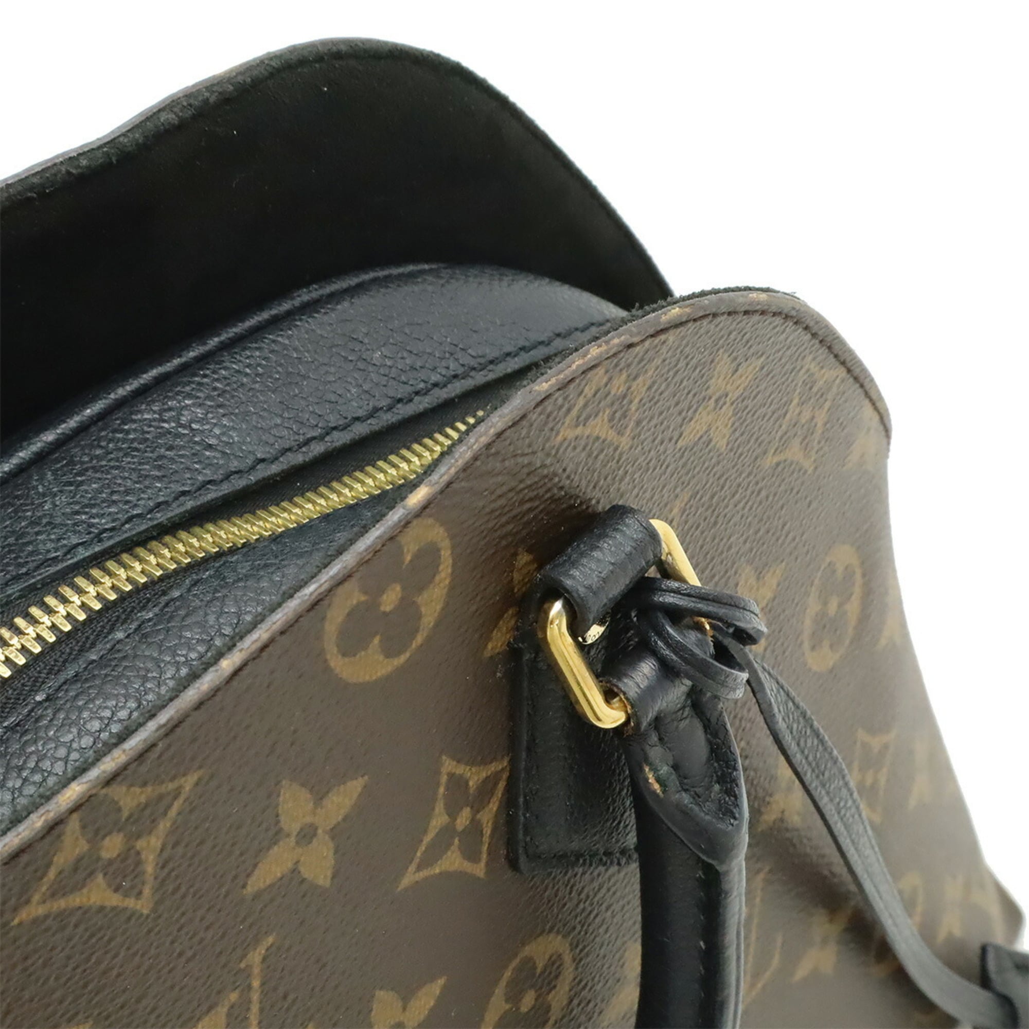 Louis Vuitton Noir Monogram Canvas Leather Handbag Shoulder Bag (Pre-Owned)