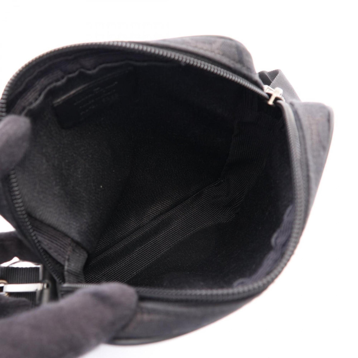 Salvatore Ferragamo Black Canvas Leather Handbag Shoulder Bag (Pre-Owned)
