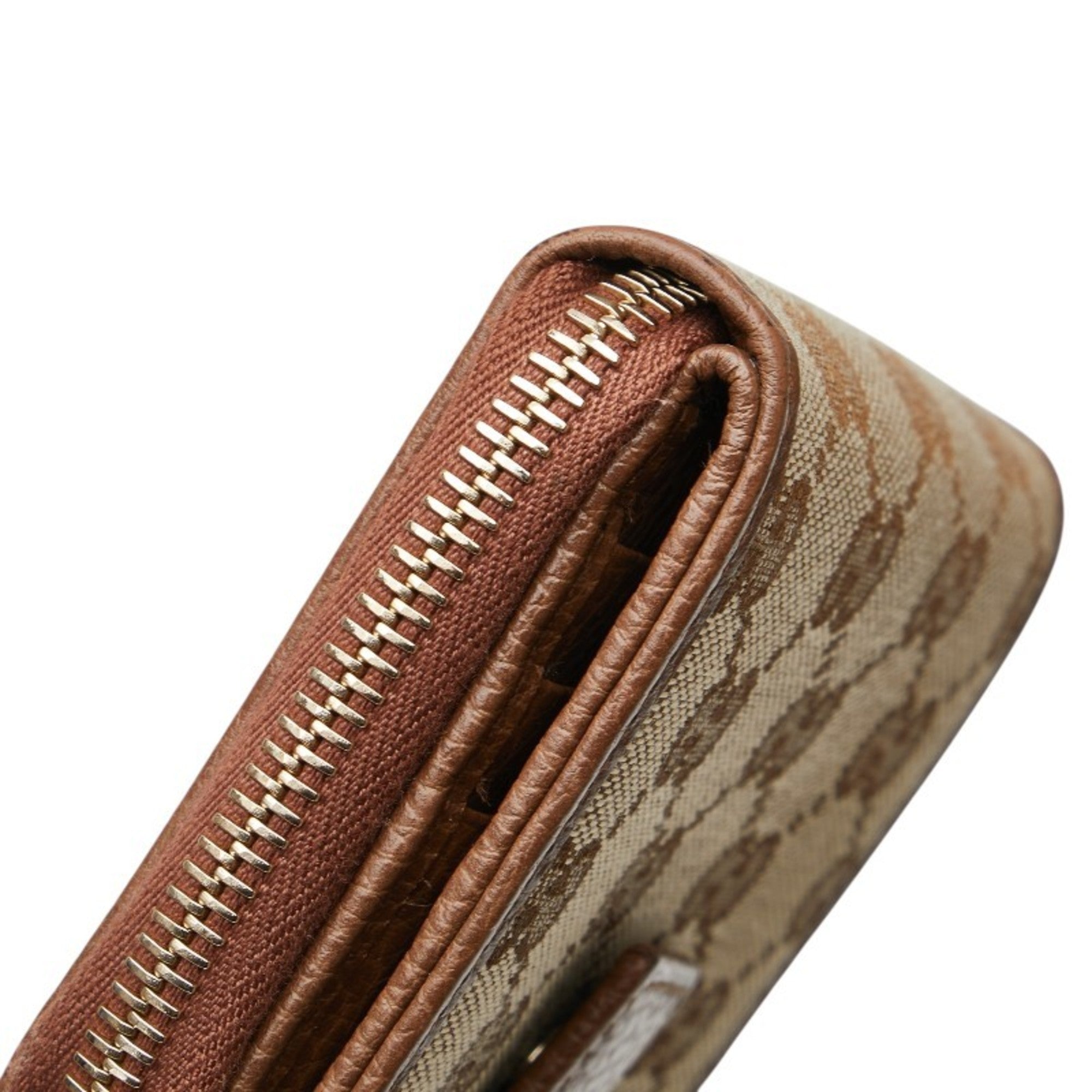 Gucci Beige Brown Canvas Leather Wallet (Bi-Fold) (Pre-Owned)