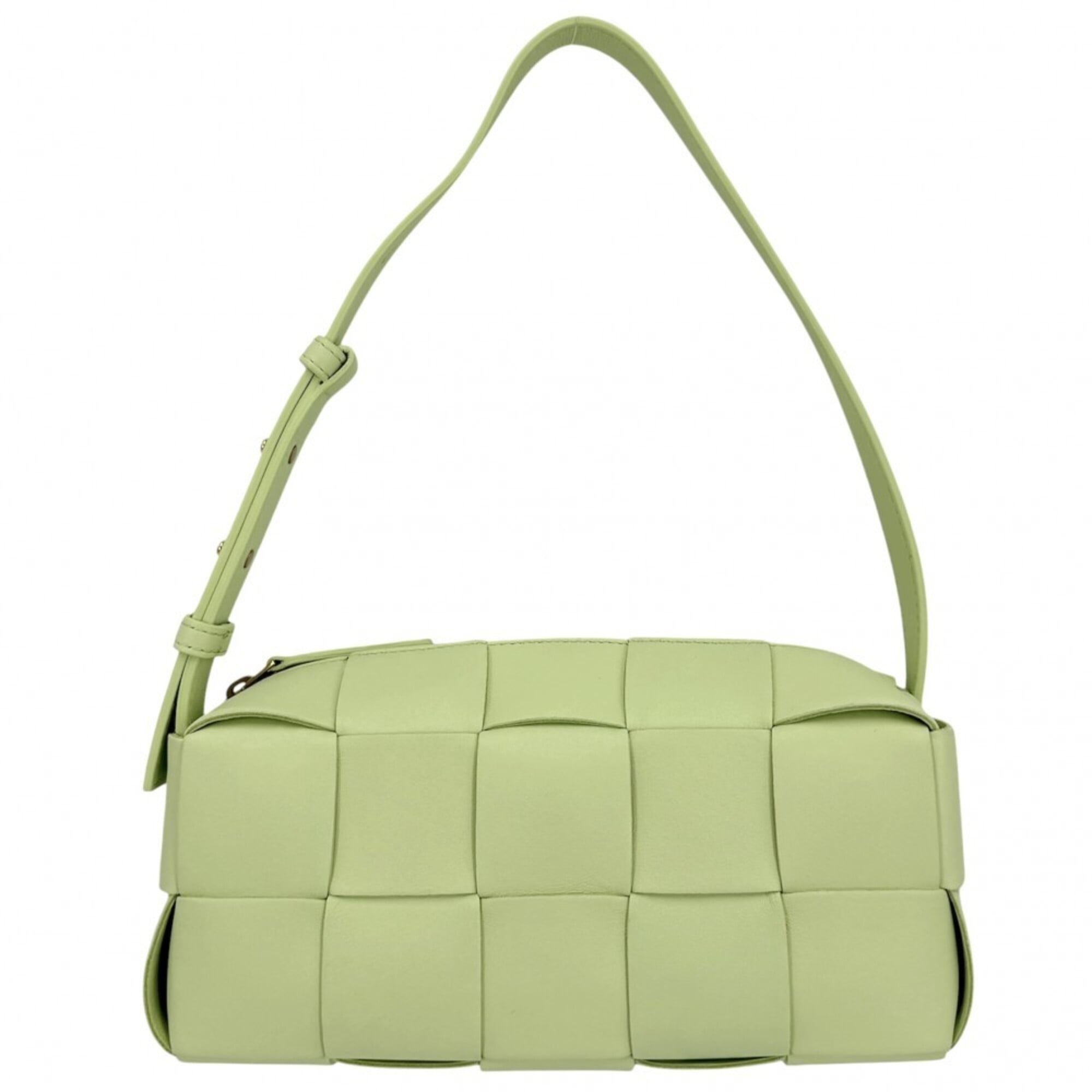 Bottega Veneta Light Green Leather Handbag Shoulder Bag (Pre-Owned)