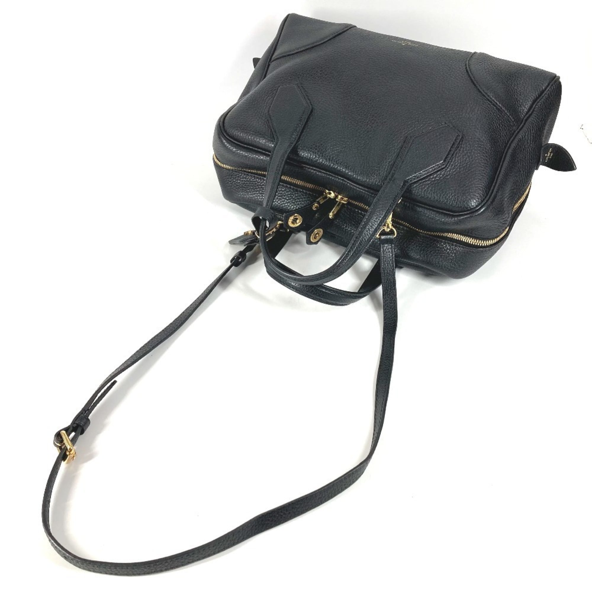 Louis Vuitton Black Noir Leather Handbag Tote Bag (Pre-Owned)