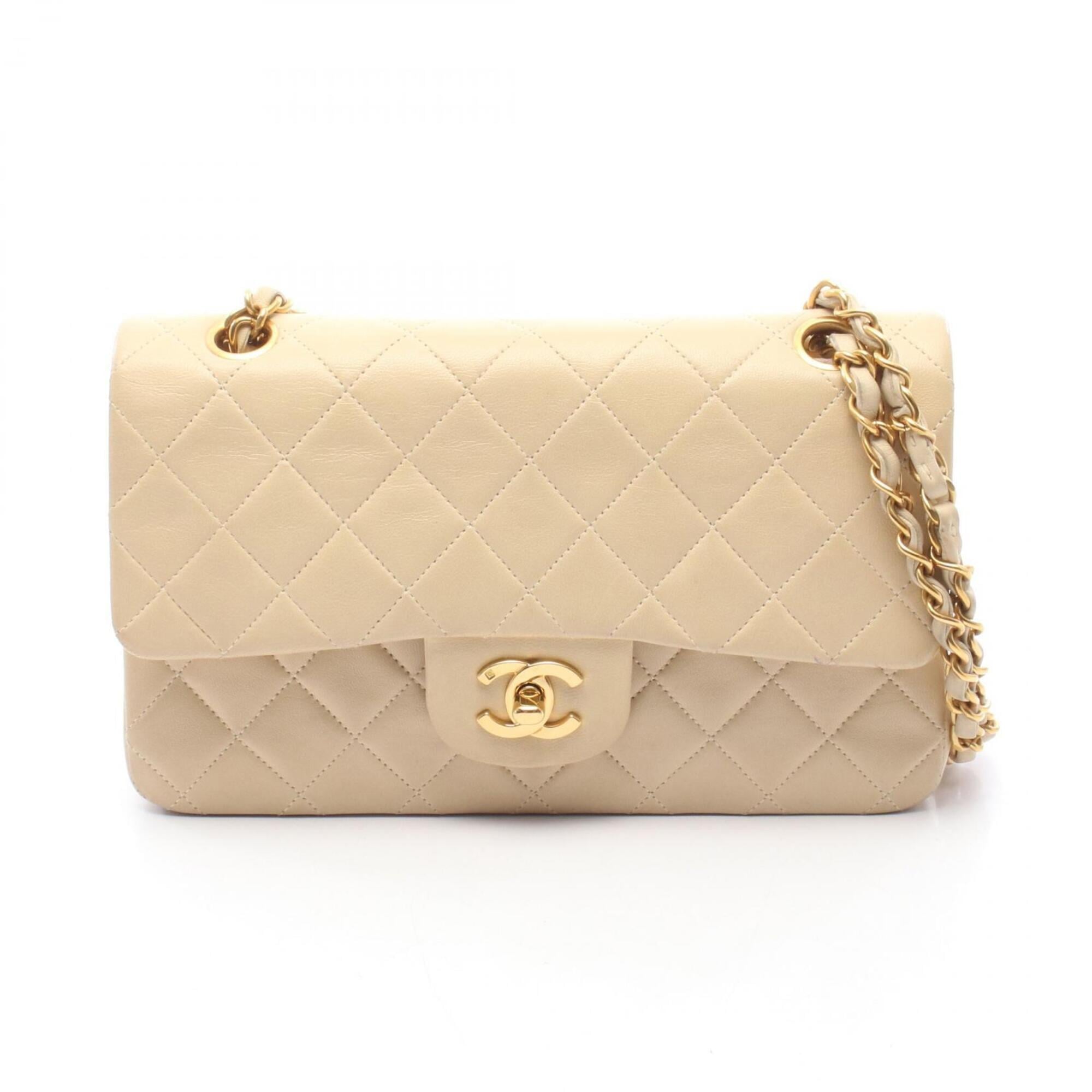 Chanel Beige Leather Handbag Shoulder Bag (Pre-Owned)