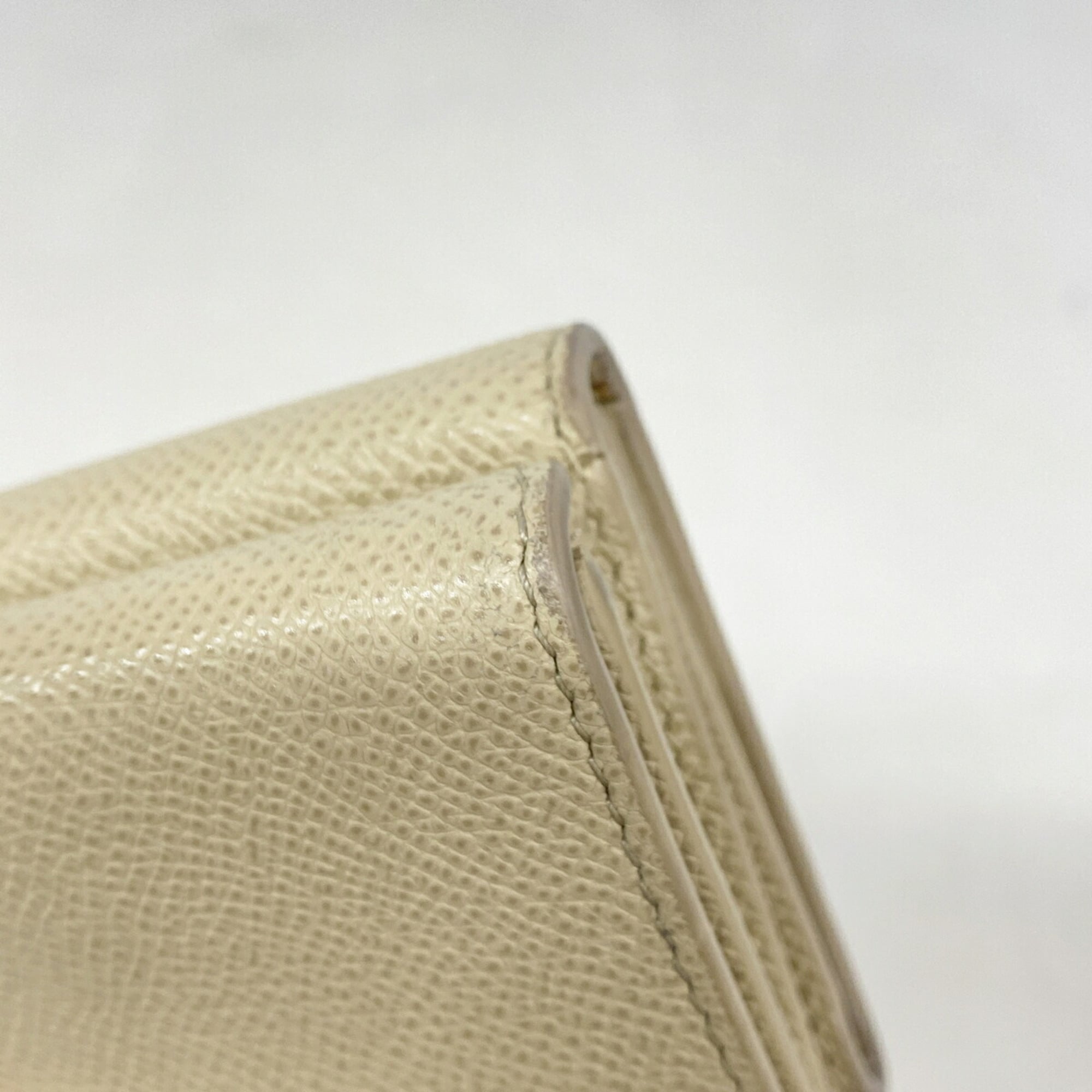Christian Dior Beige Leather Wallet (Tri-Fold) (Pre-Owned)