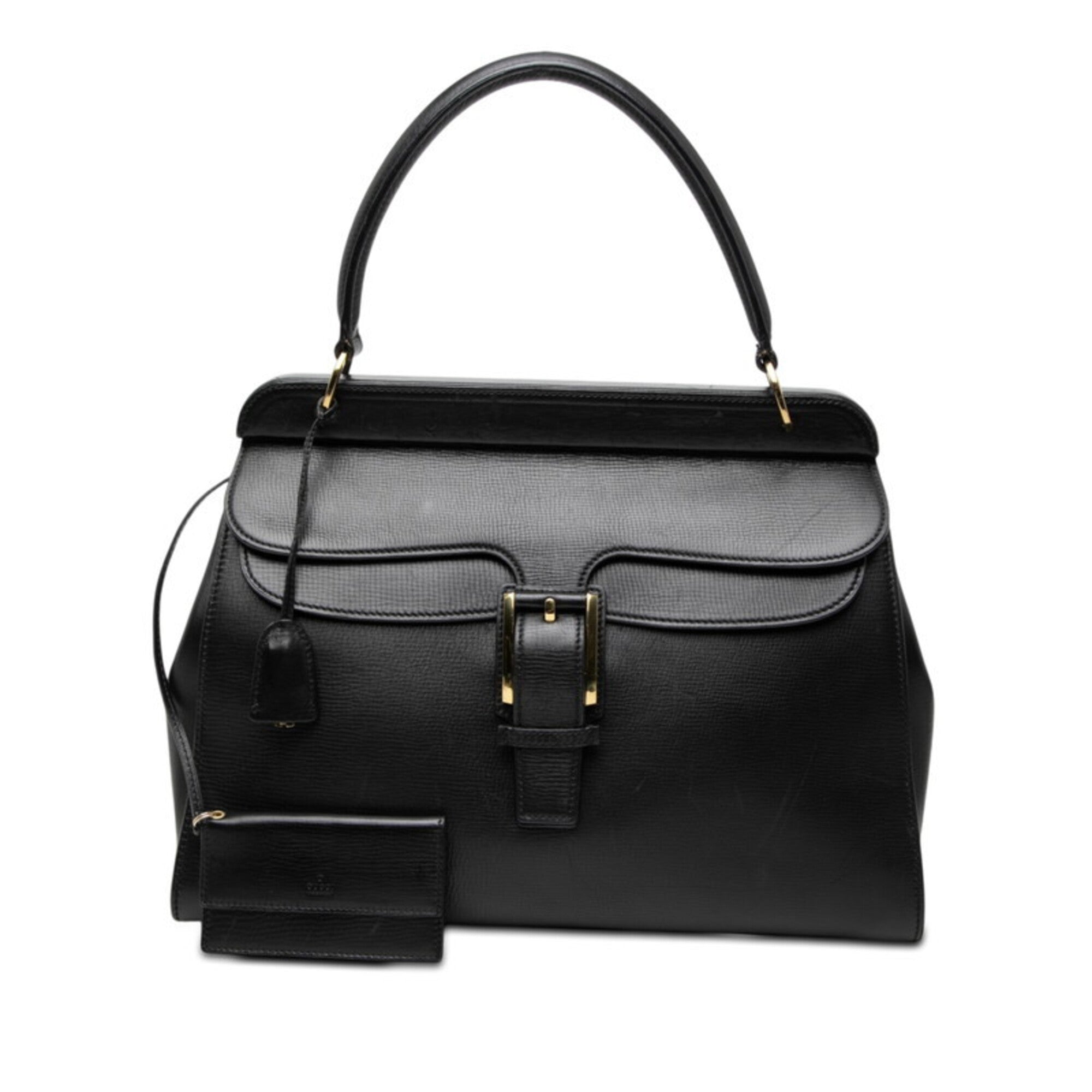 Gucci Black Leather Handbag Pouch (Pre-Owned)