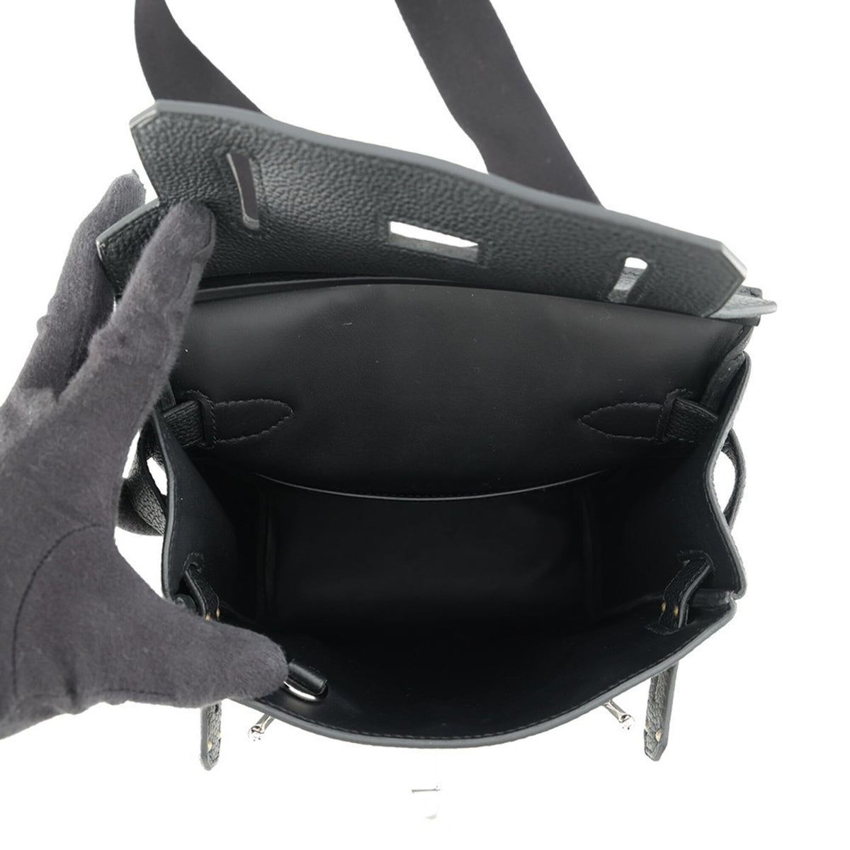 Hermes Black Togo Leather Handbag Sling Bag (Pre-Owned)