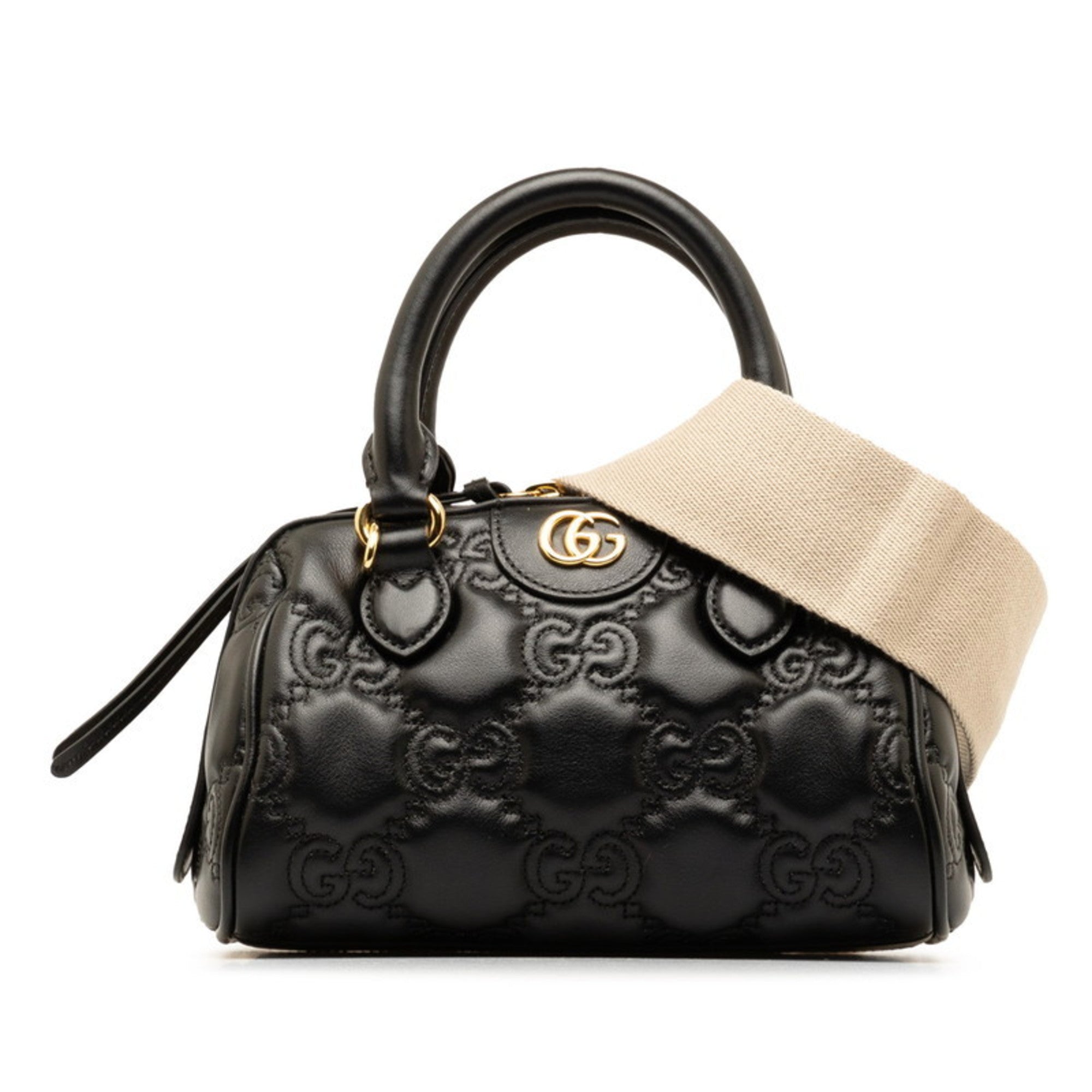 Gucci Black Leather Handbag Shoulder Bag (Pre-Owned)