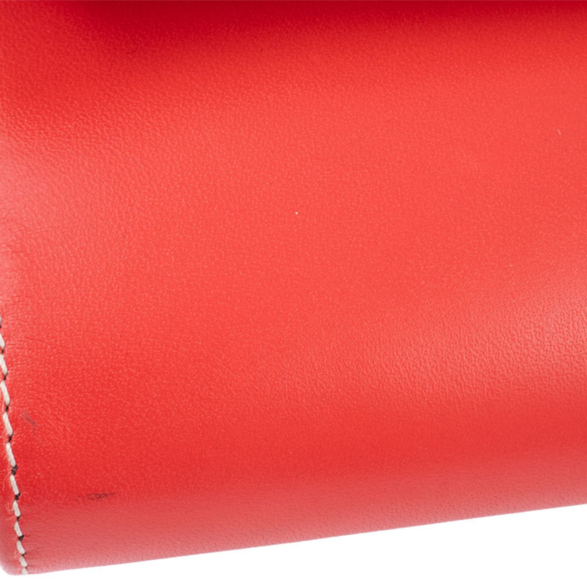 Salvatore Ferragamo Red Color Leather Fanny Pack Sling Bag (Pre-Owned)
