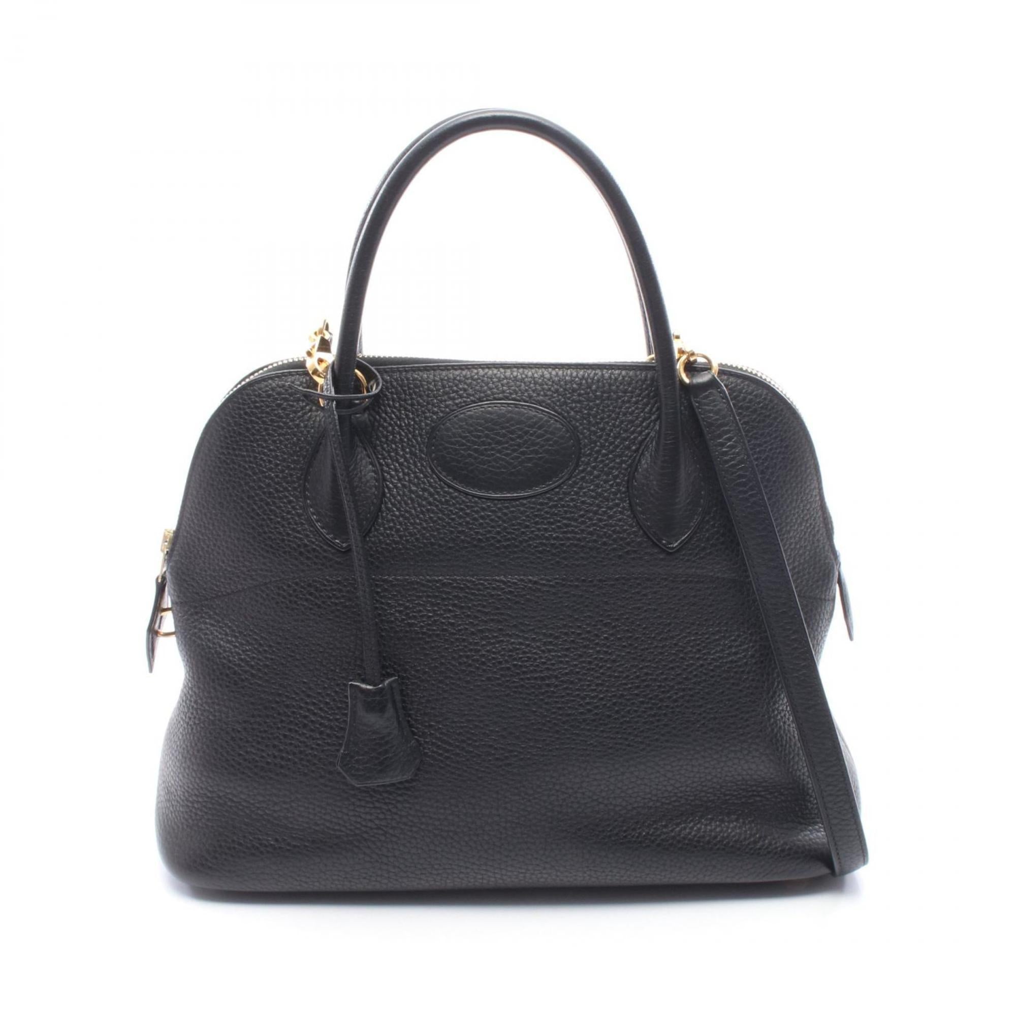Hermes Black Leather Handbag (Pre-Owned)