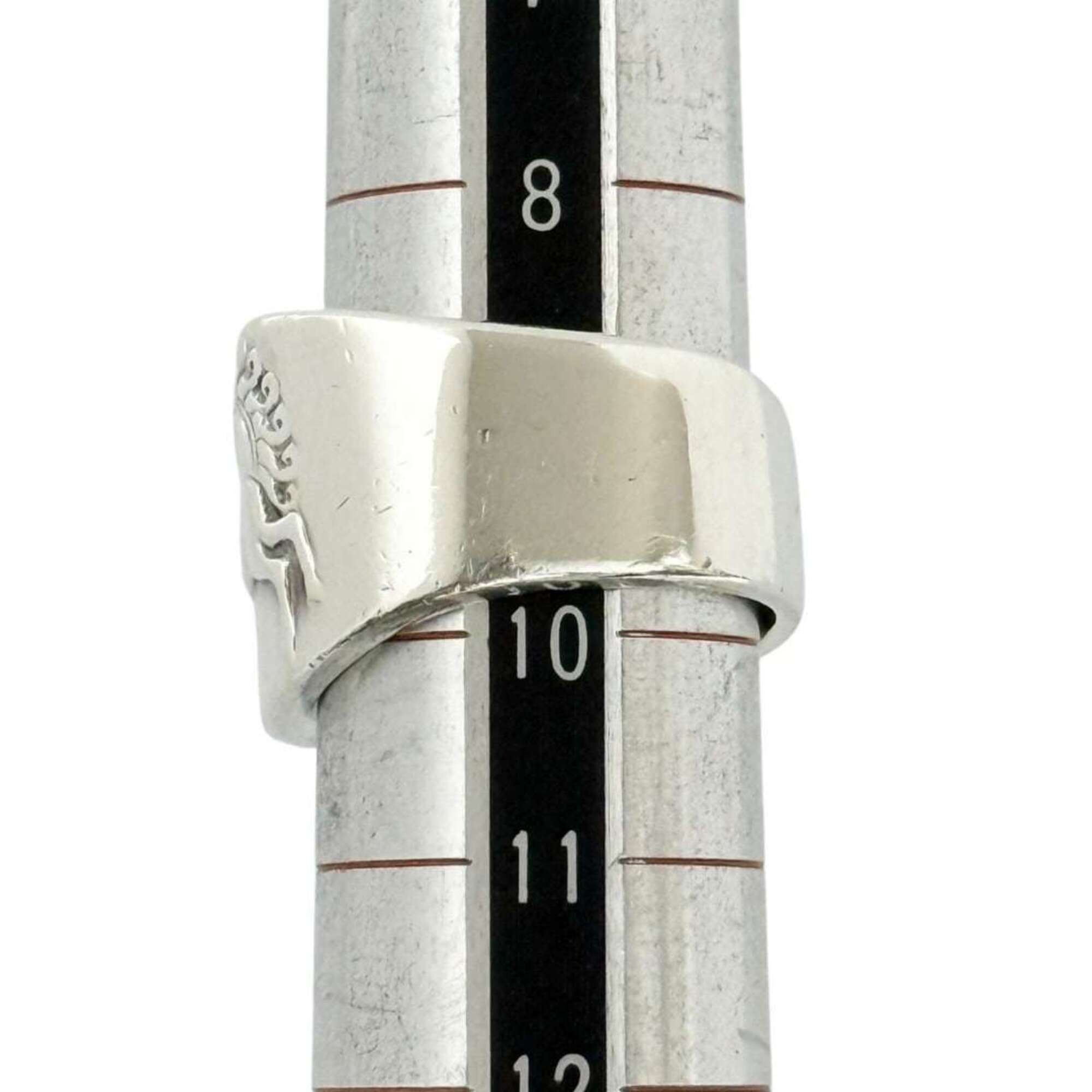 Hermes Silver Silver 925 Band Ring (Pre-Owned)