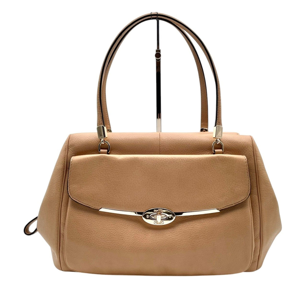Coach Beige Leather Handbag Tote Bag (Pre-Owned)