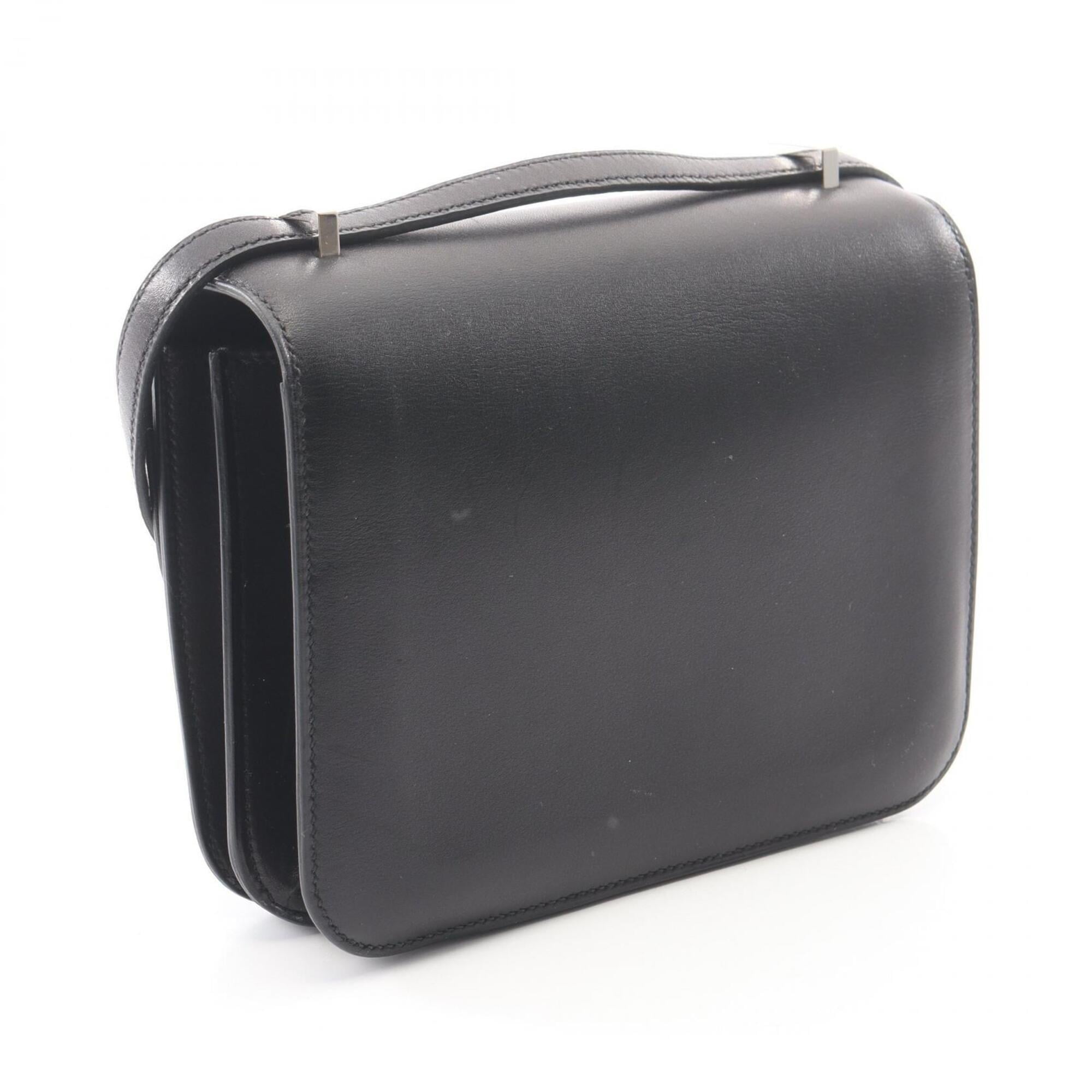 Hermes Black Swift Leather Handbag Shoulder Bag (Pre-Owned)