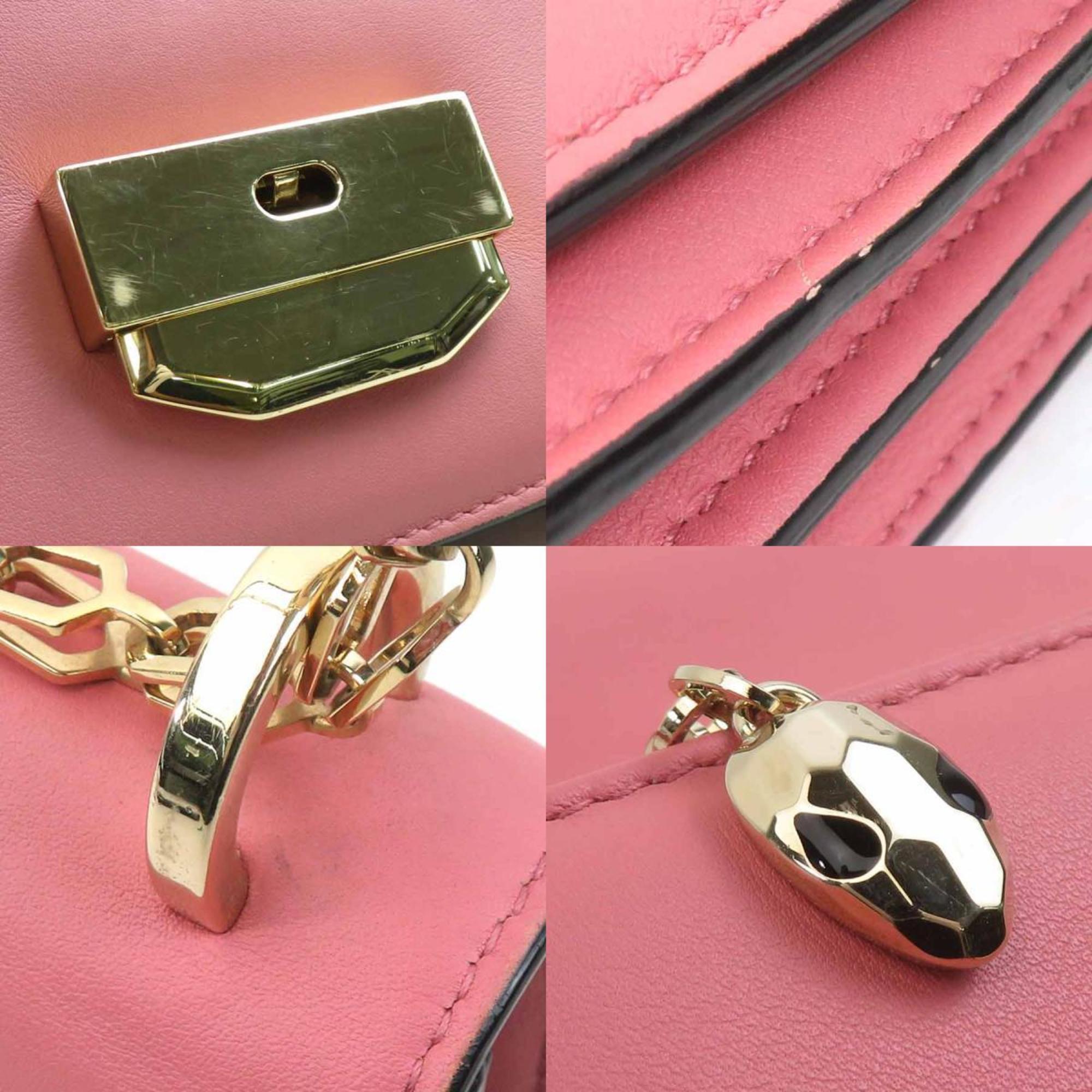 Bvlgari Pink Leather Shoulder Bag (Pre-Owned)