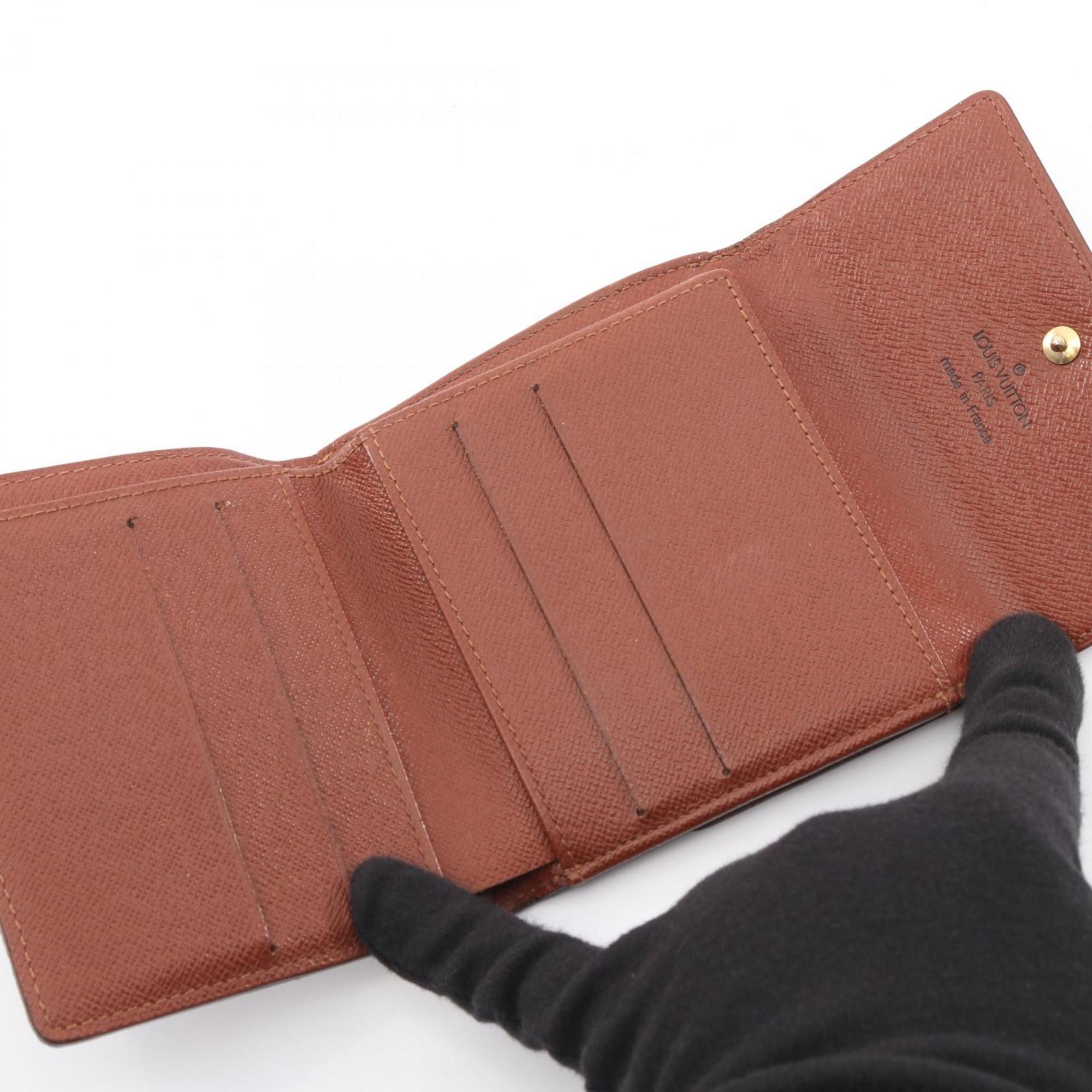 Louis Vuitton Brown Coated Canvas Wallet (Tri-Fold) (Pre-Owned)