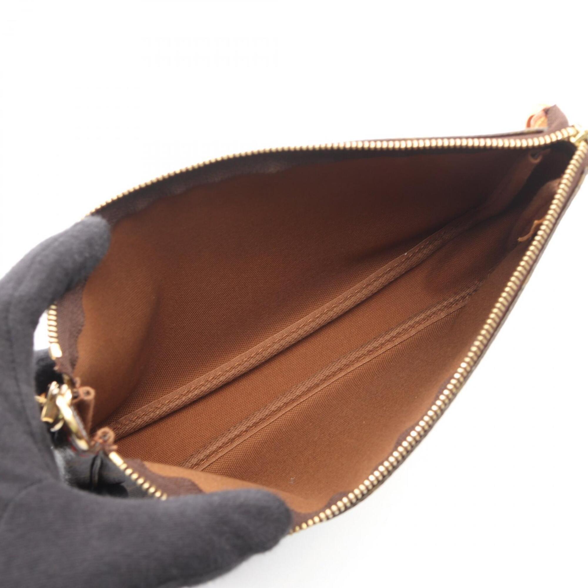 Louis Vuitton Brown Monogram Cherry Red Color Coated Canvas Leather Handbag Pochette (Pre-Owned)