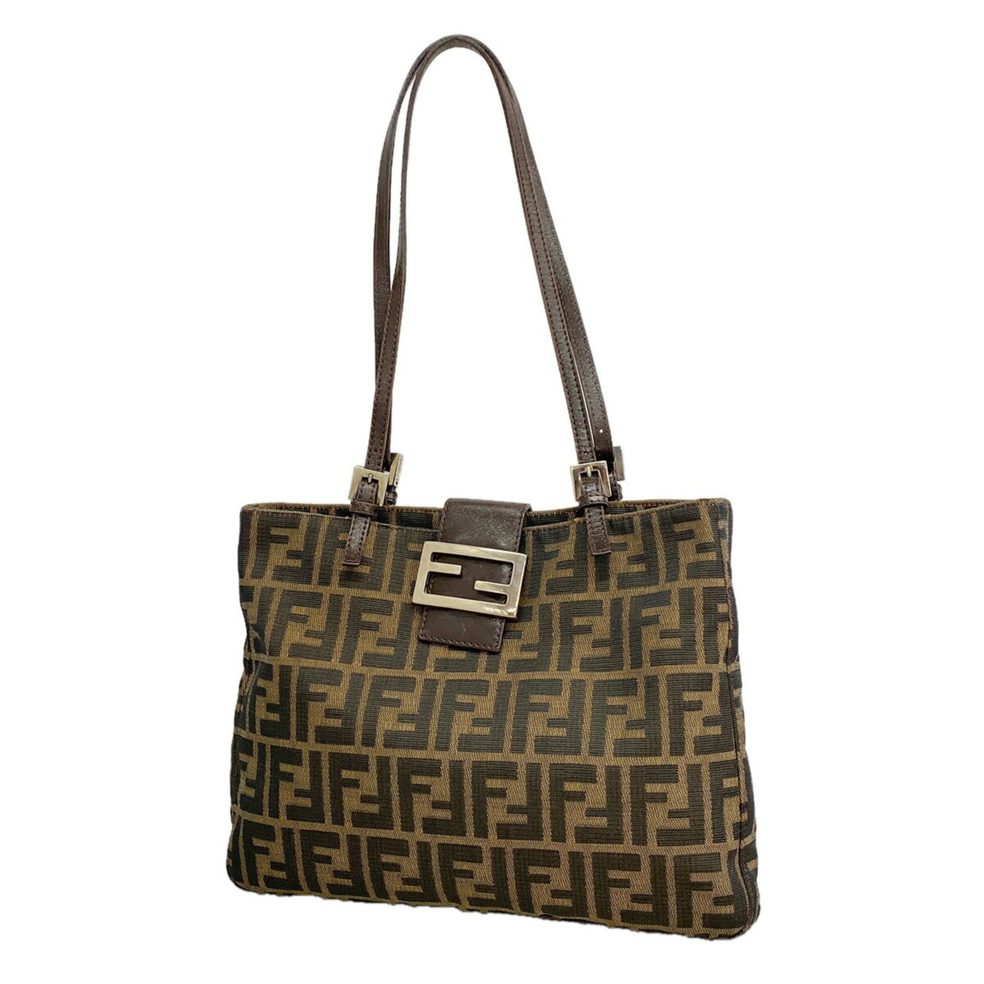 Fendi Brown Nylon Canvas Shoulder Bag (Pre-Owned)
