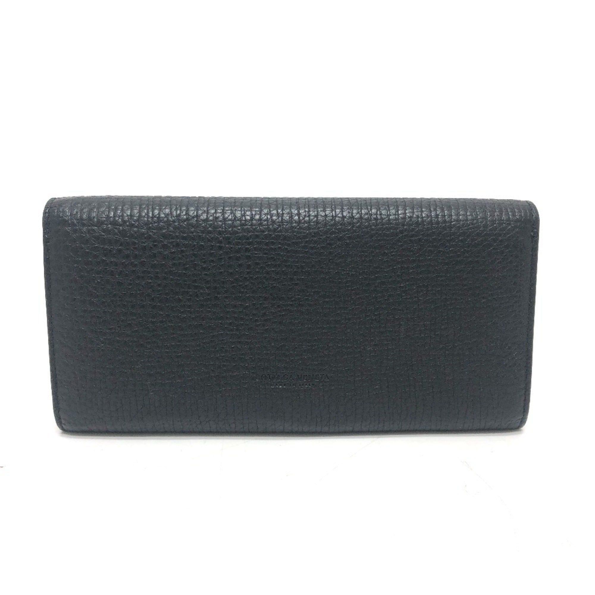 Bottega Veneta Black Leather Long Wallet (Bi-Fold) (Pre-Owned)