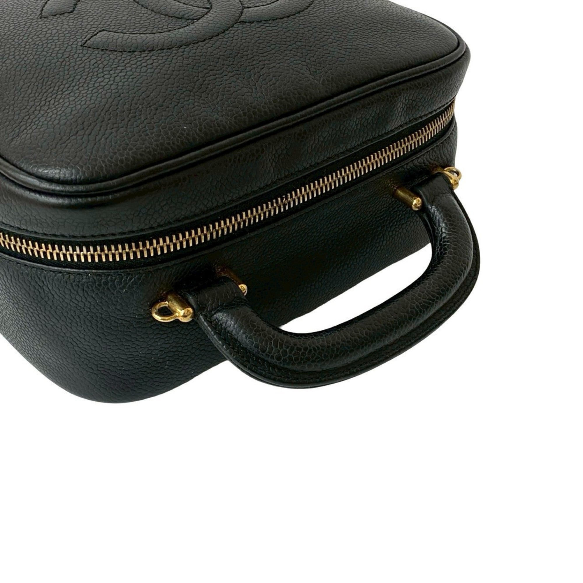 Chanel Black Grained Calfskin Handbag Shoulder Bag (Pre-Owned)