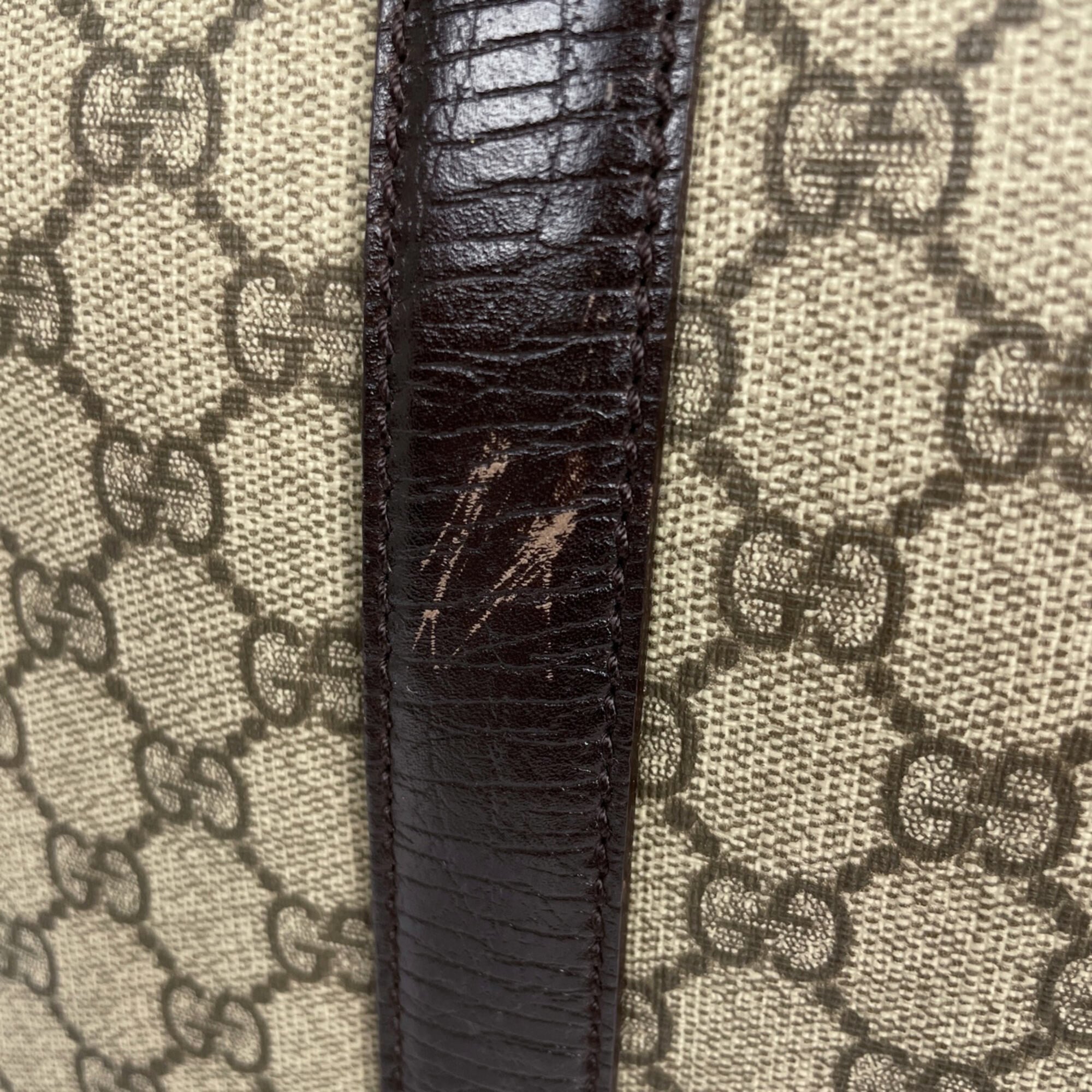 Gucci Brown Coated Canvas Leather Tote Bag (Pre-Owned)