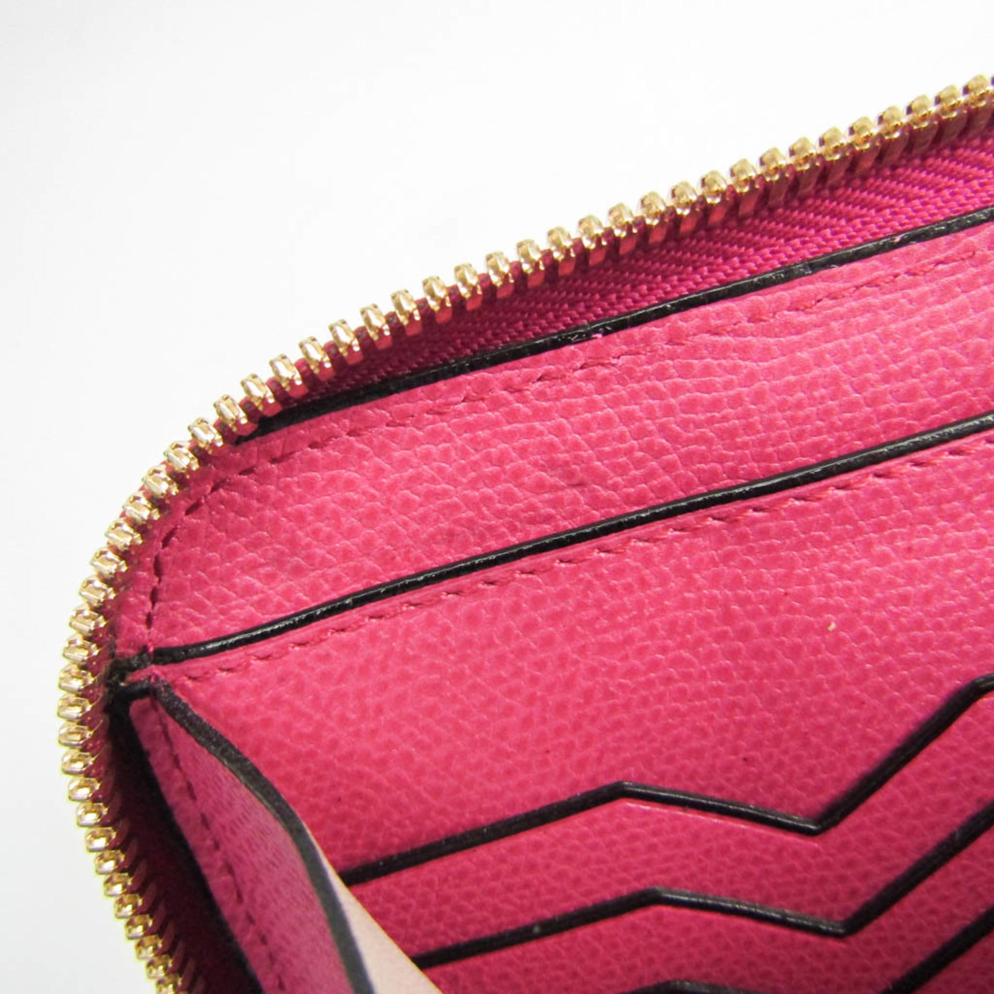 Valextra Pink Leather Long Wallet (Bi-Fold) (Pre-Owned)