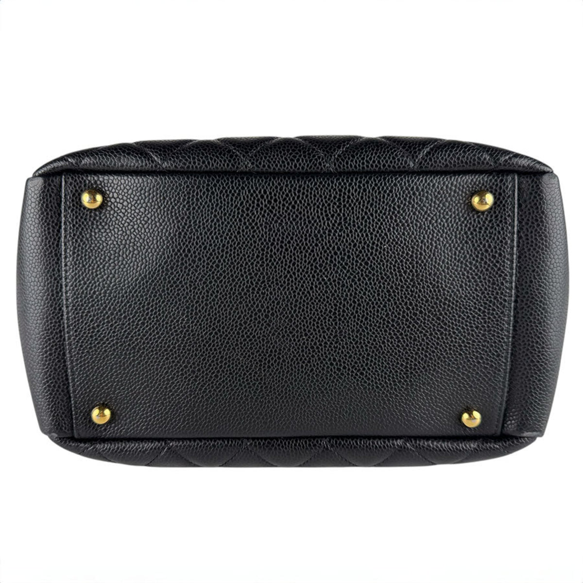 Chanel Black Grained Calfskin Handbag (Pre-Owned)