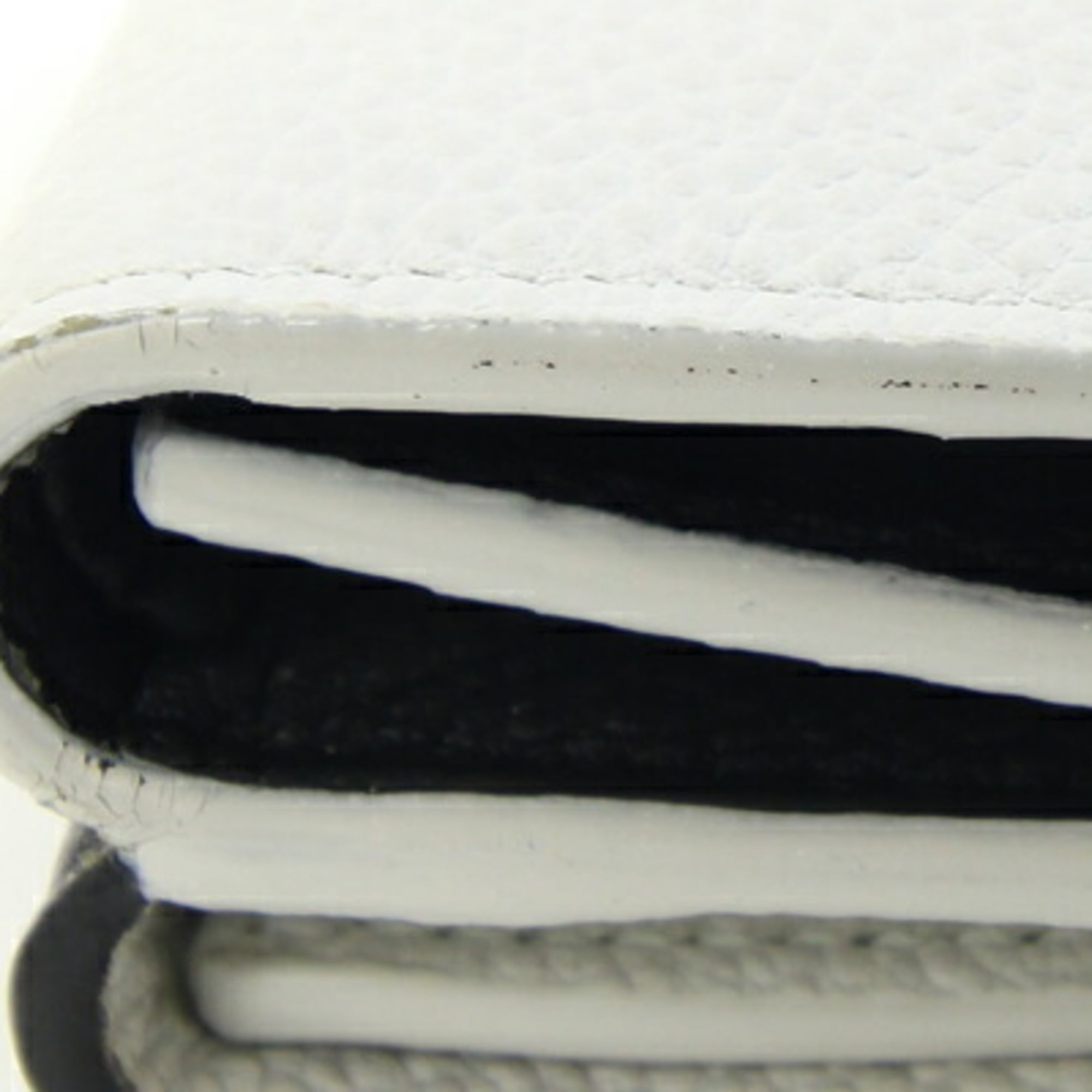 Saint Laurent Black White Leather Wallet (Tri-Fold) (Pre-Owned)